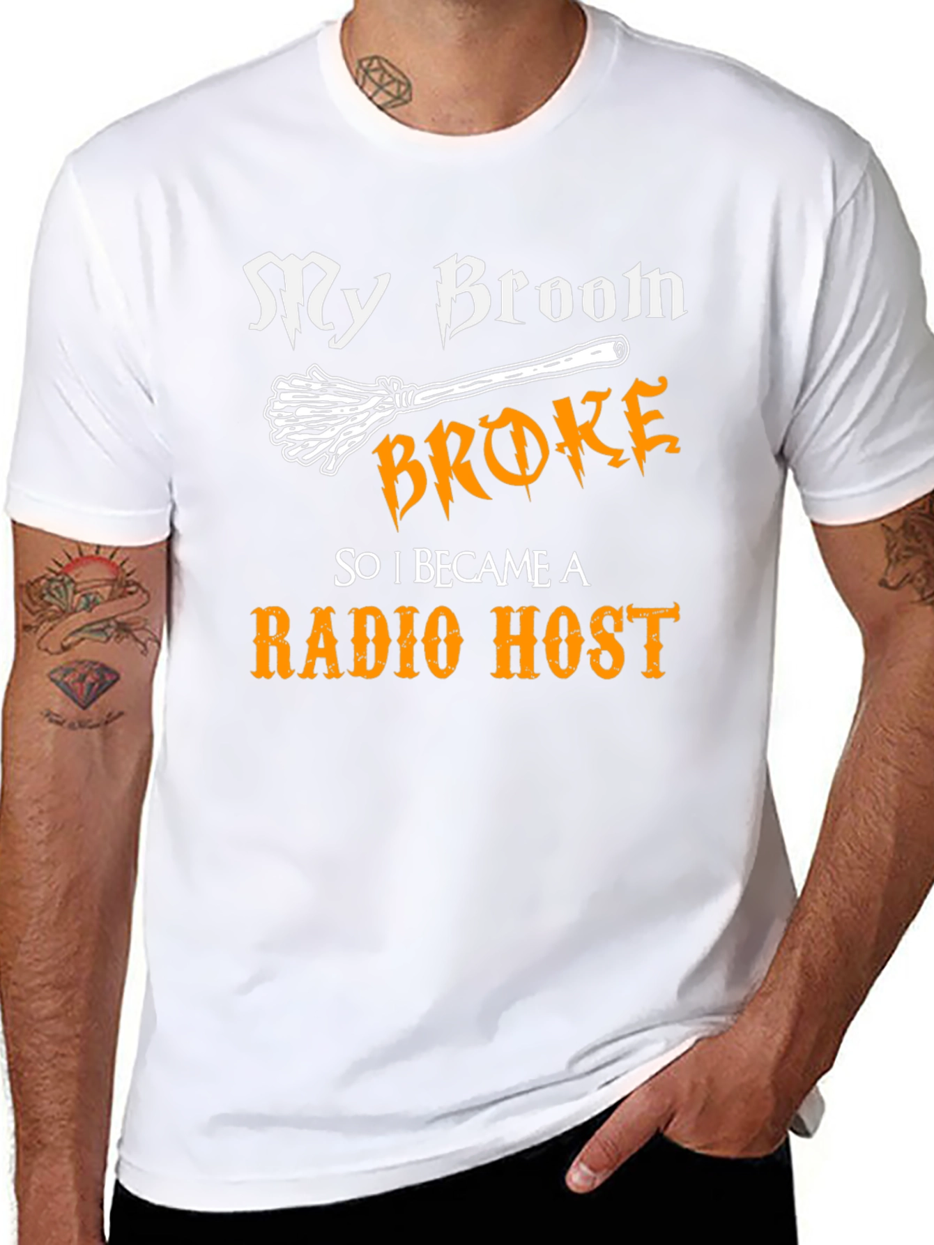 My Broom Broke Radio Host T-Shirt Halloween