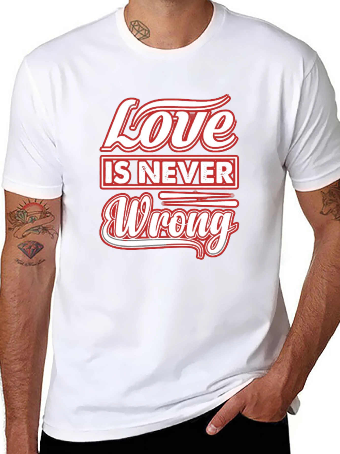 Love is Never Wrong Black Graphic T-Shirt