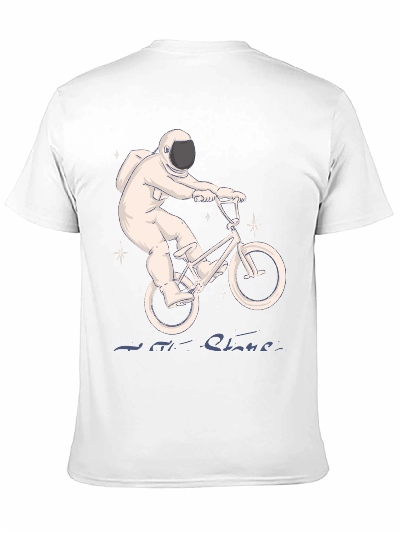 Astronaut on Bike T-Shirt - Ride the Stars