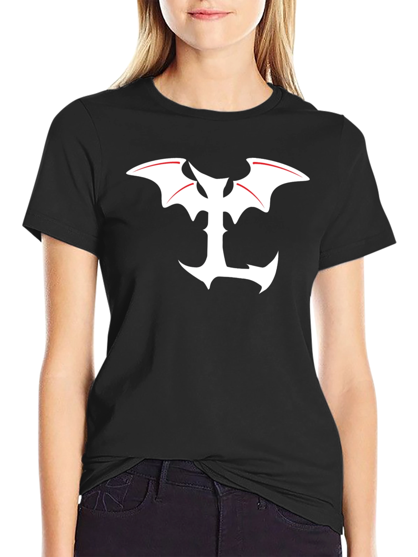 Bat Wing Anchor T-Shirt - Bold Graphic Tee