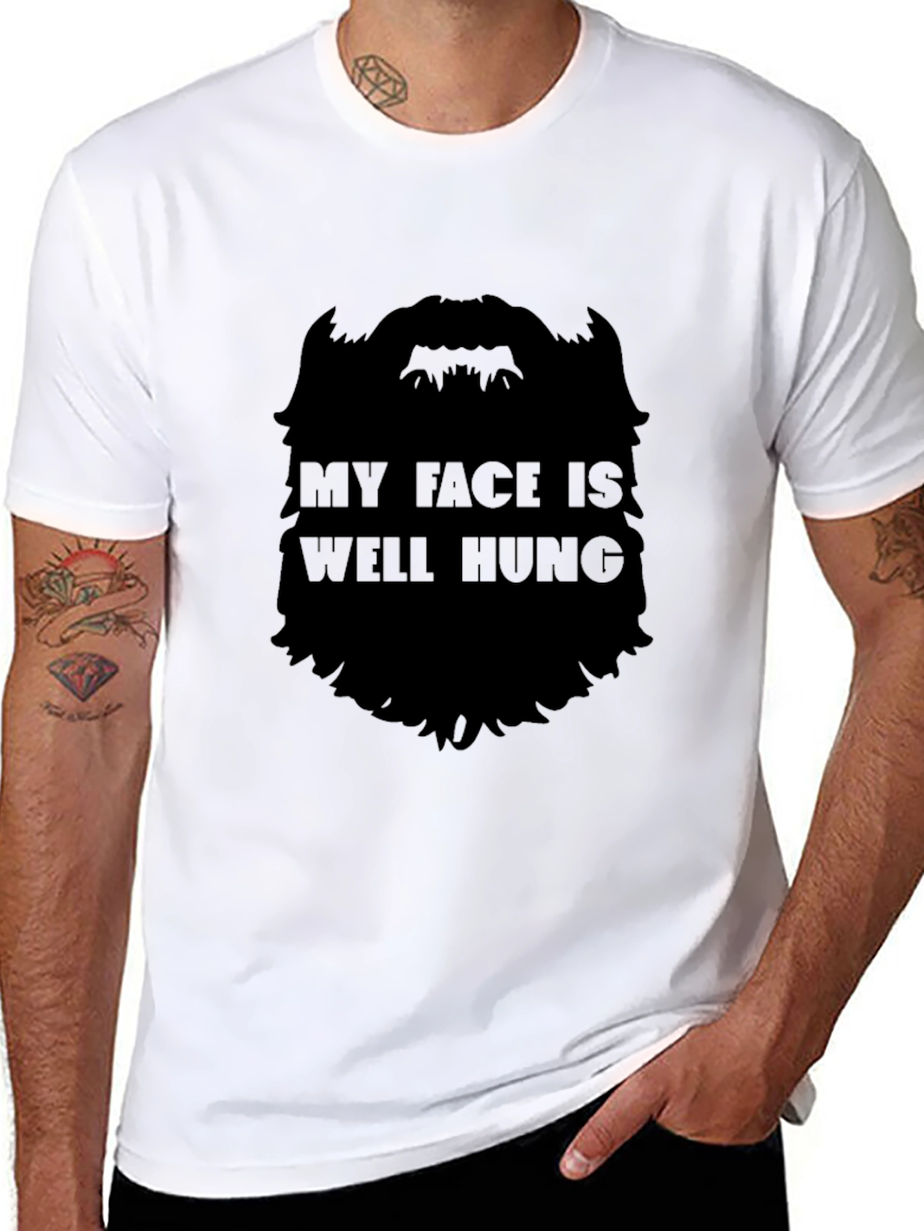 Funny Beard T-Shirt - My Face Is Well Hung