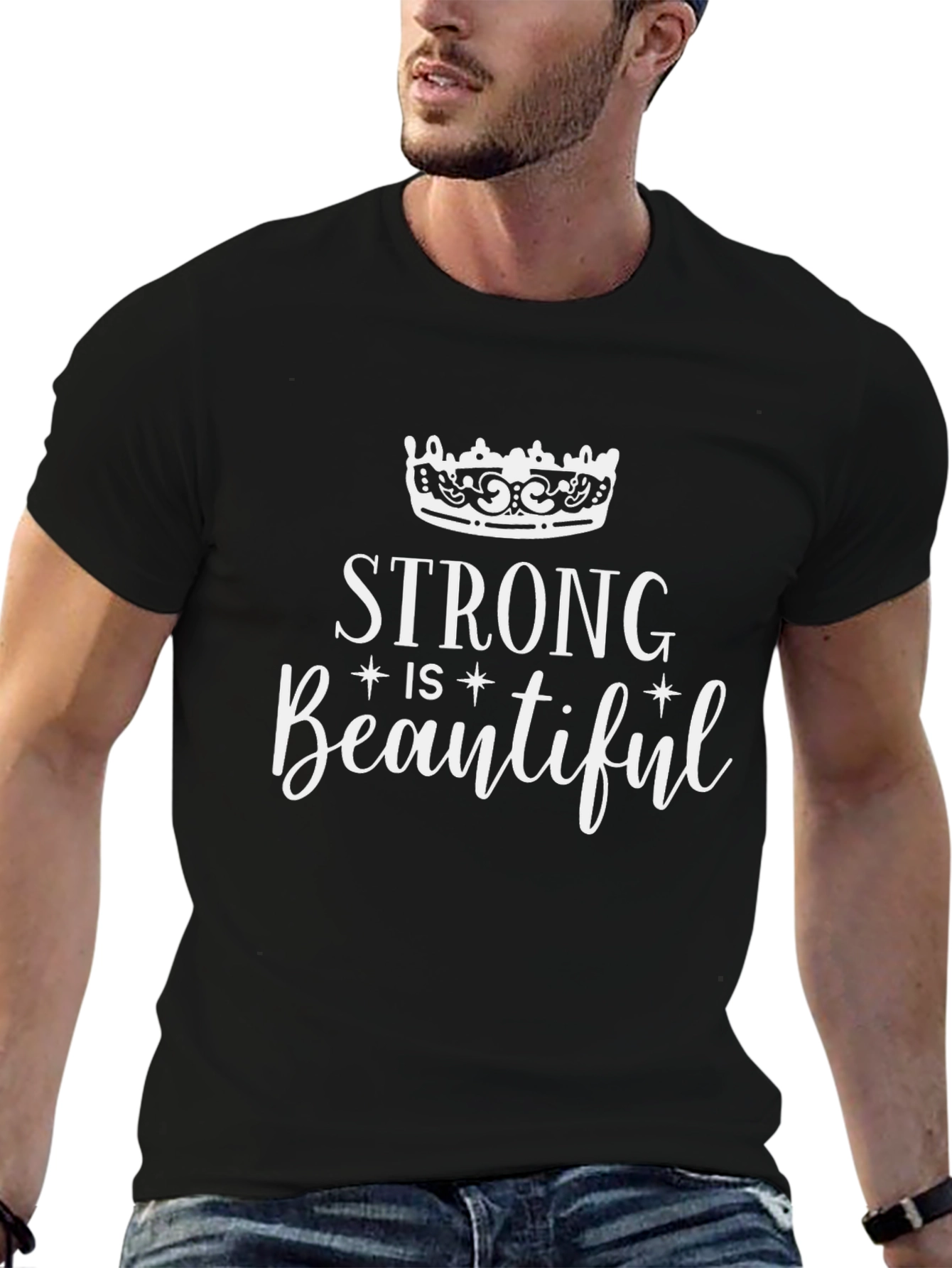 Strong is Beautiful Graphic Tee - Black