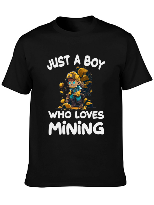 Boy Who Loves Mining T-Shirt