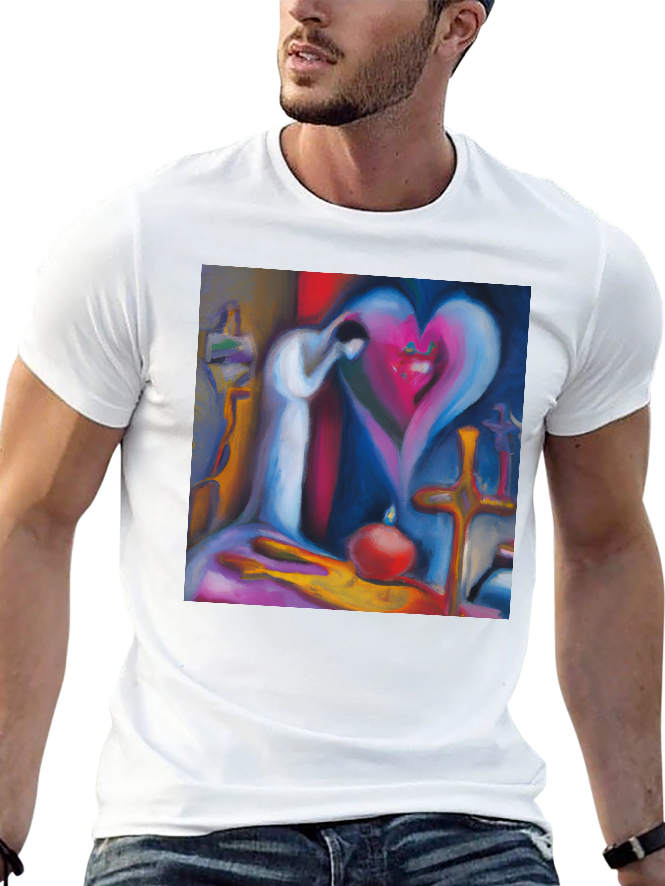 Abstract Heart T-Shirt - Artistic Love Design