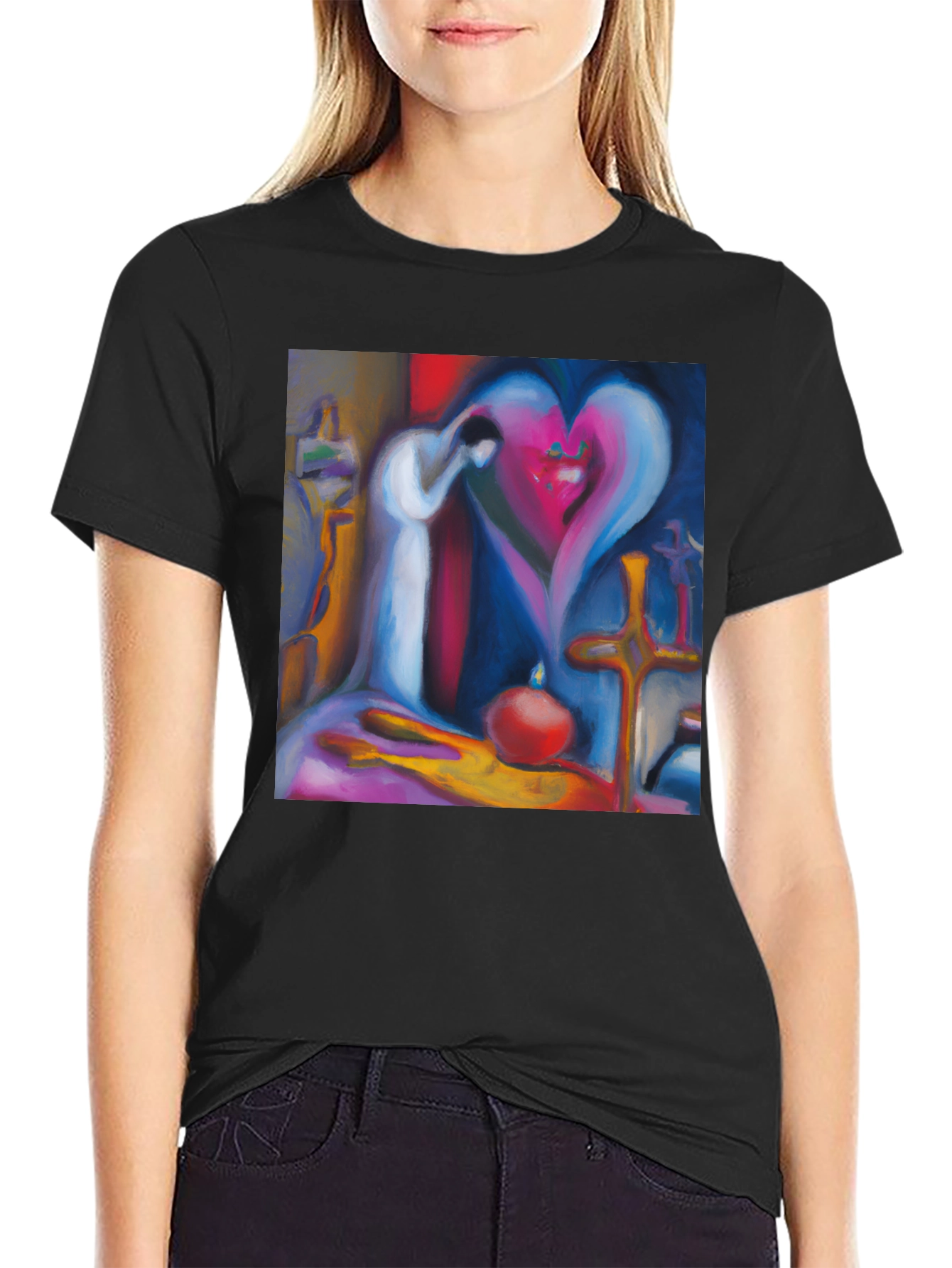 Abstract Heart T-Shirt - Artistic Love Design