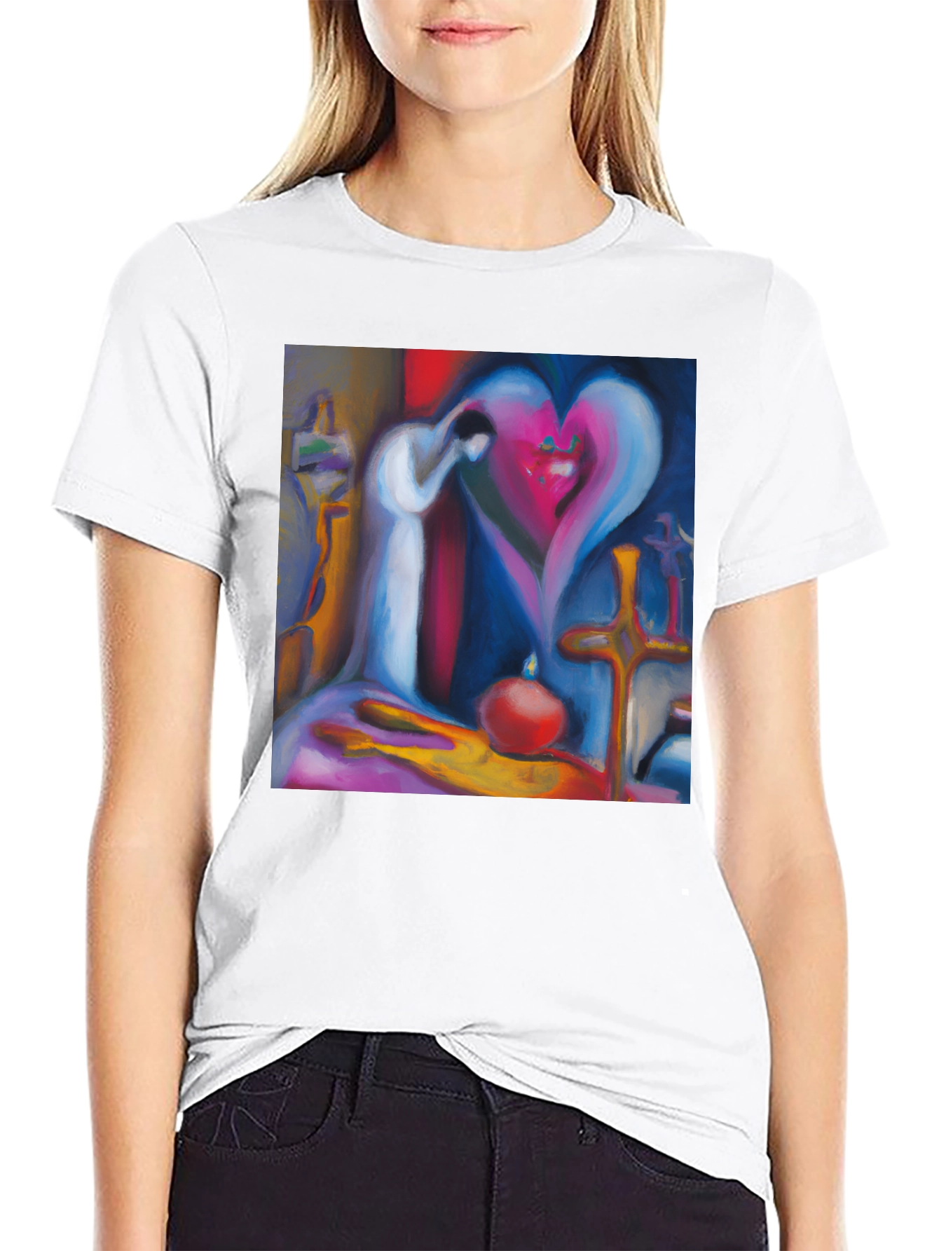 Abstract Heart T-Shirt - Artistic Love Design