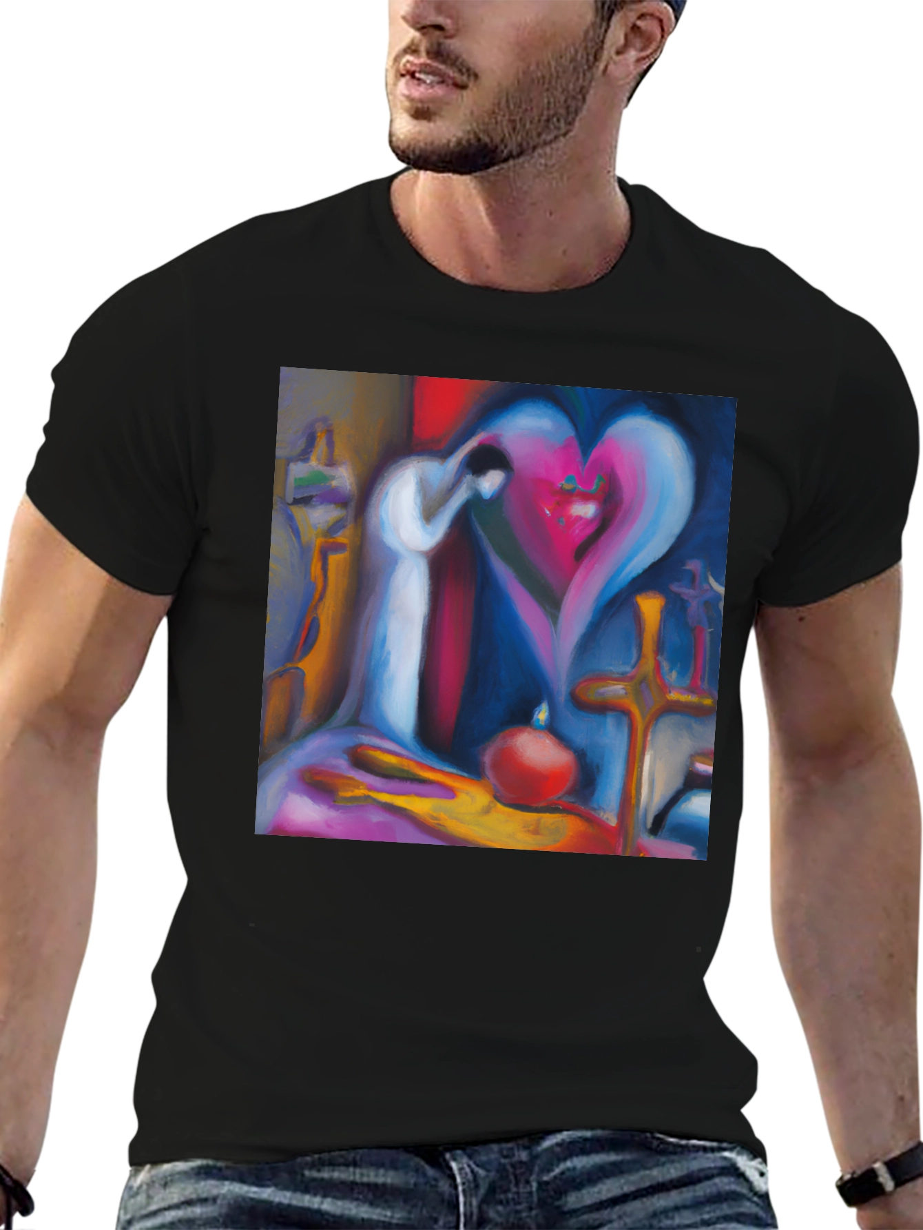 Abstract Heart T-Shirt - Artistic Love Design