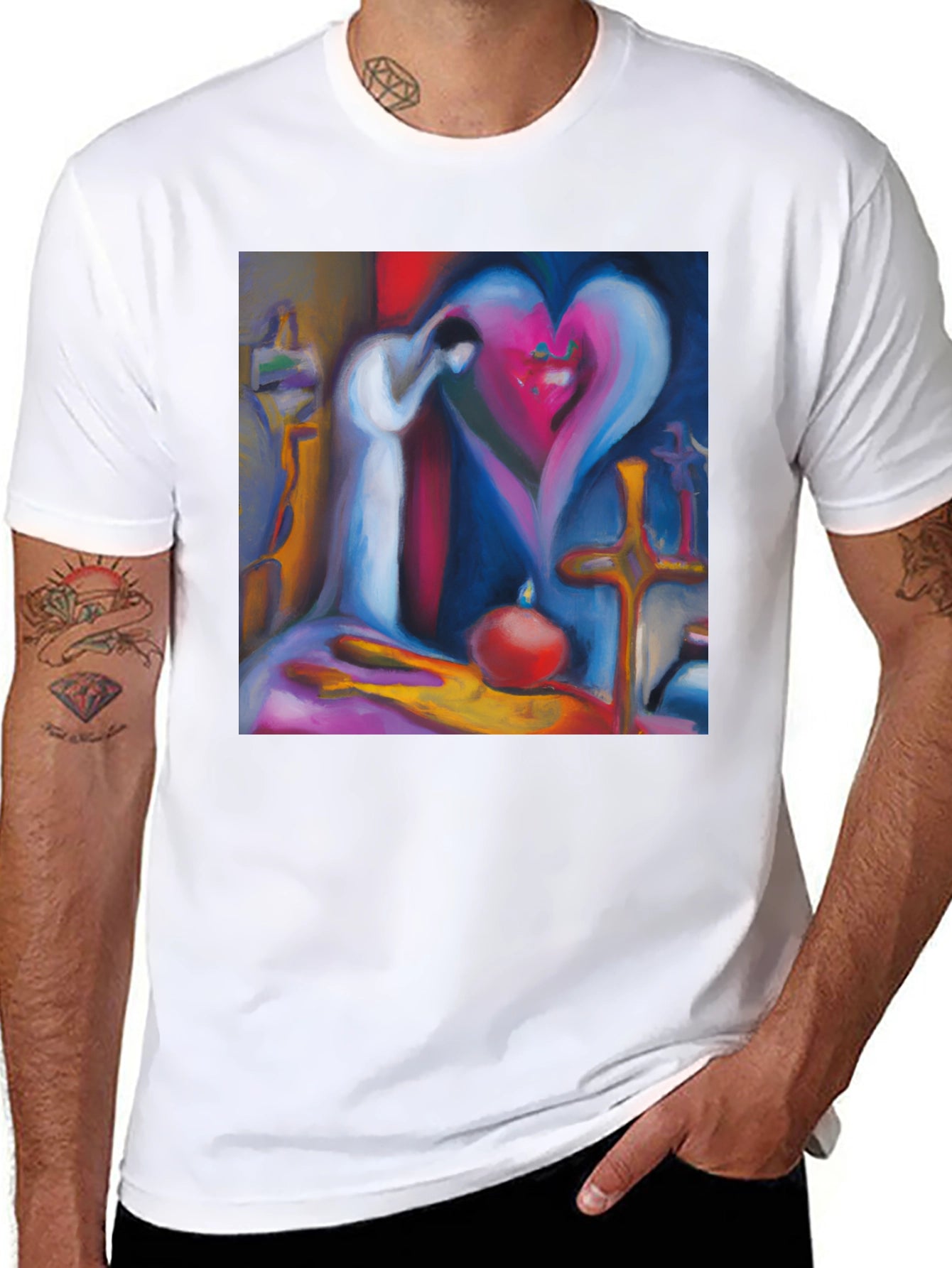 Abstract Heart T-Shirt - Artistic Love Design