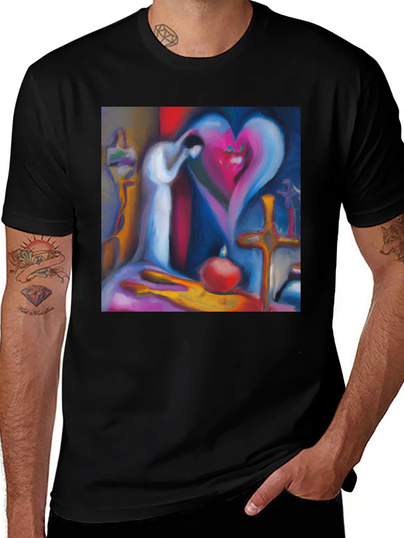 Abstract Heart T-Shirt - Artistic Love Design