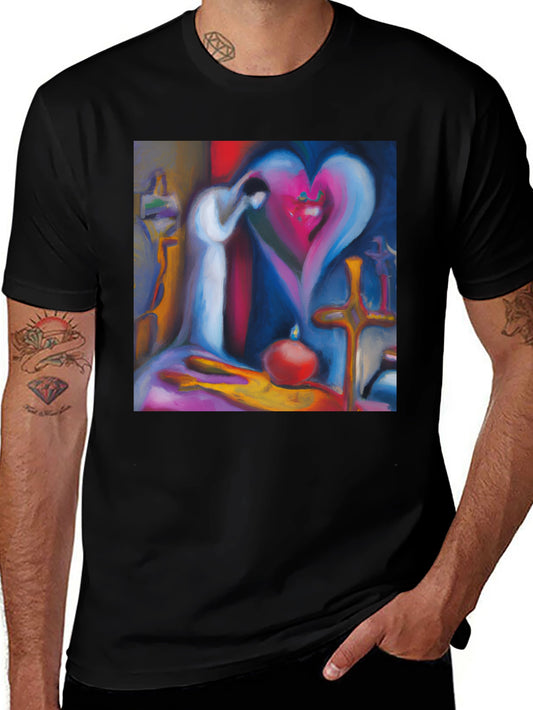 Abstract Heart T-Shirt - Artistic Love Design