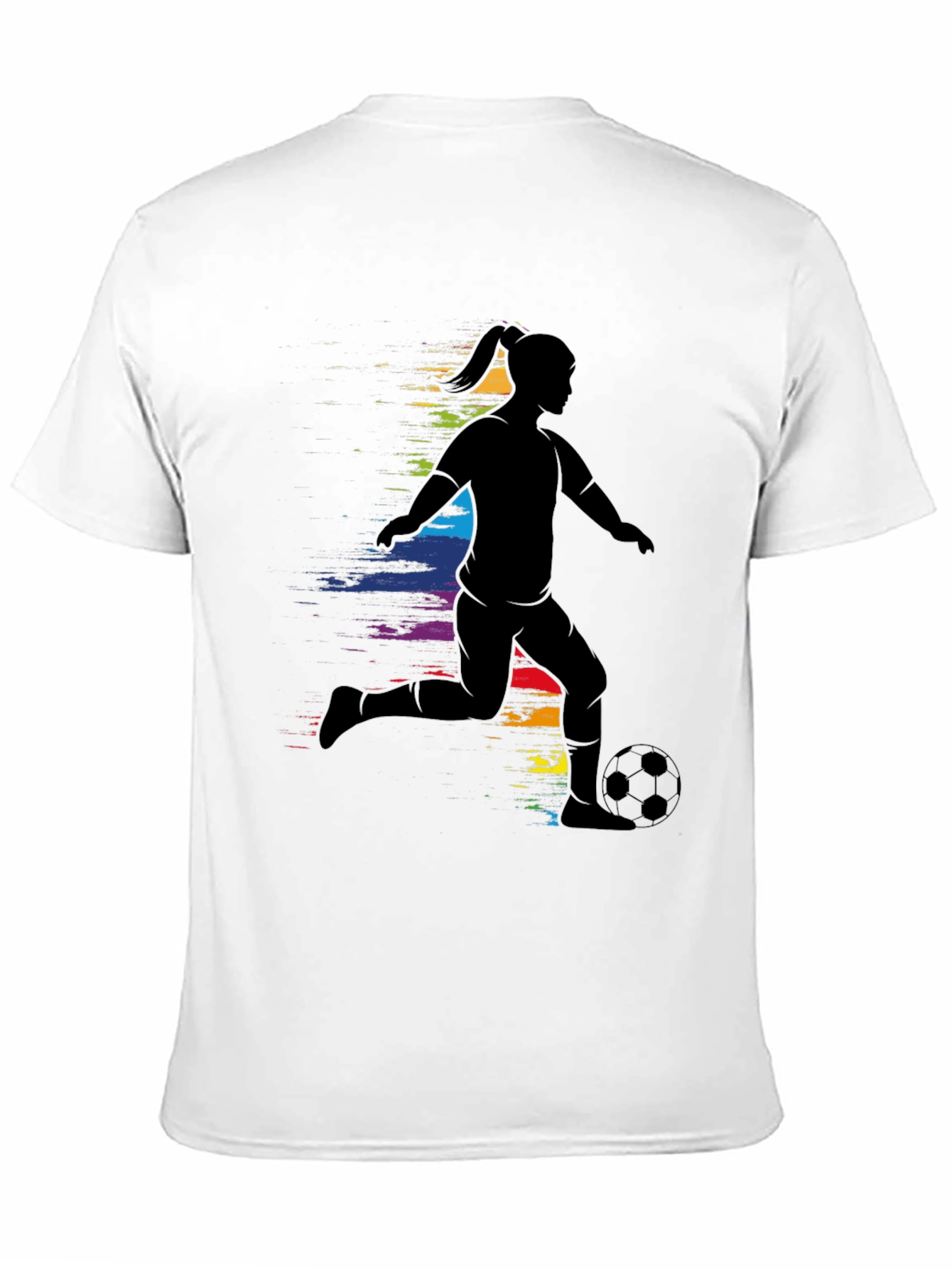 Soccer Girl Silhouette Rainbow T-Shirt