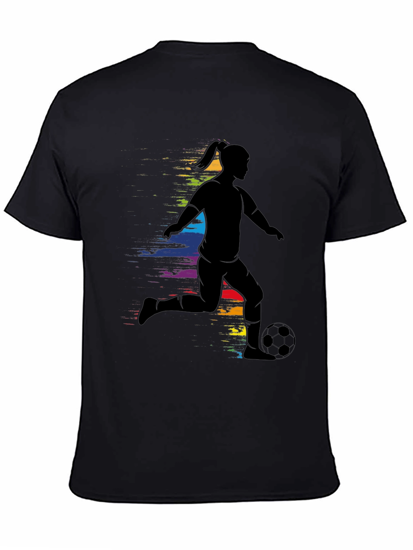 Soccer Girl Silhouette Rainbow T-Shirt