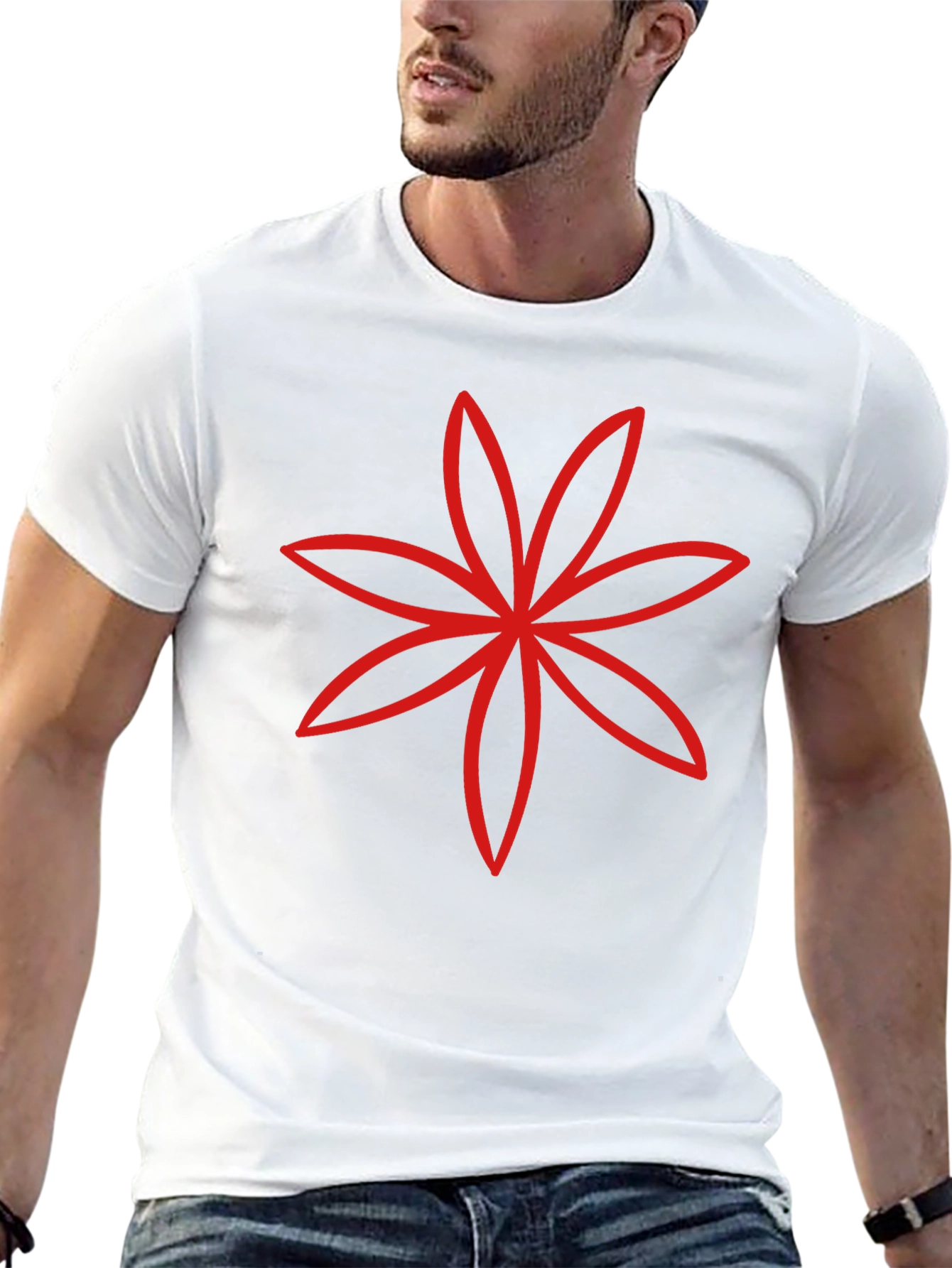 Modern Floral Graphic Tee - Black