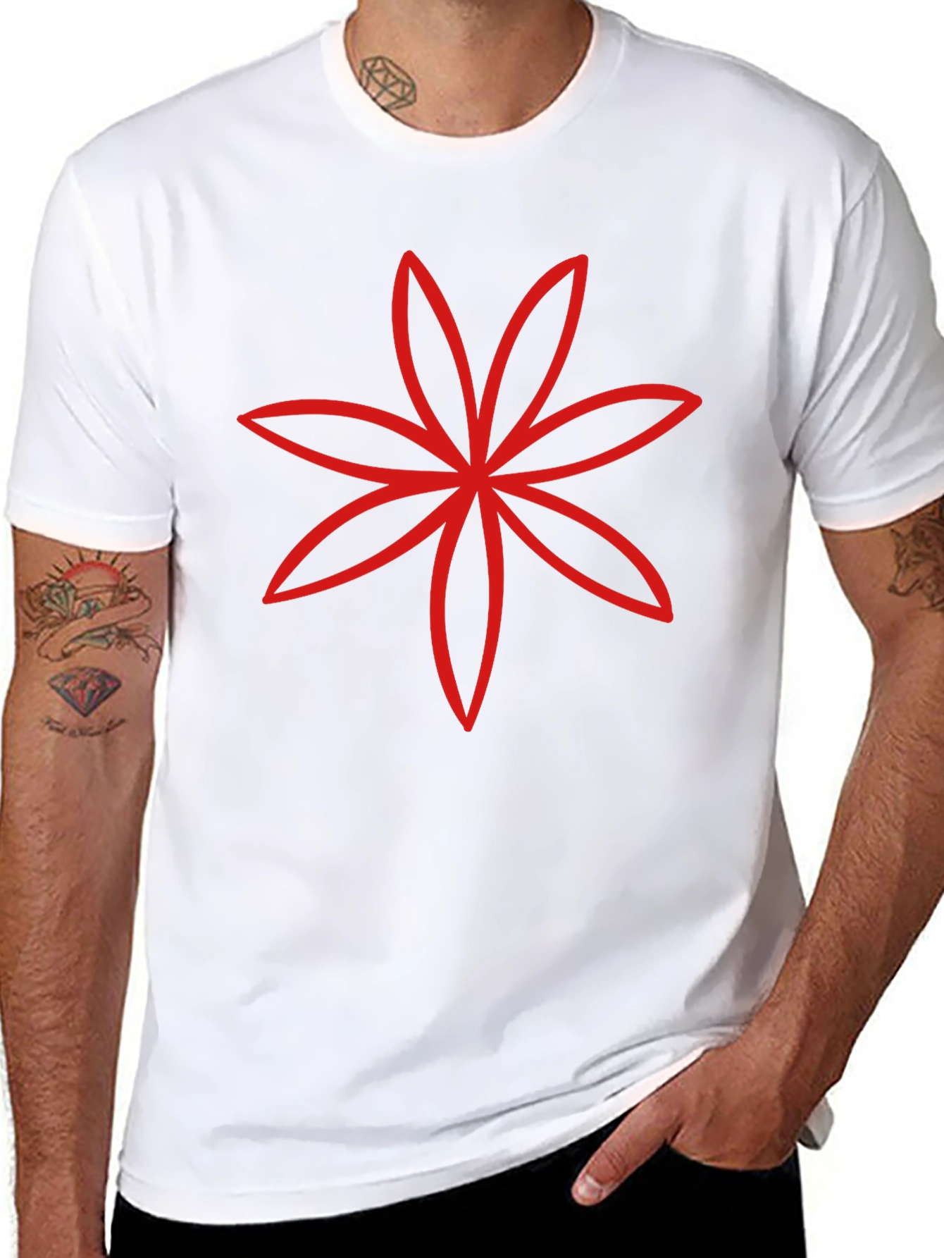 Modern Floral Graphic Tee - Black
