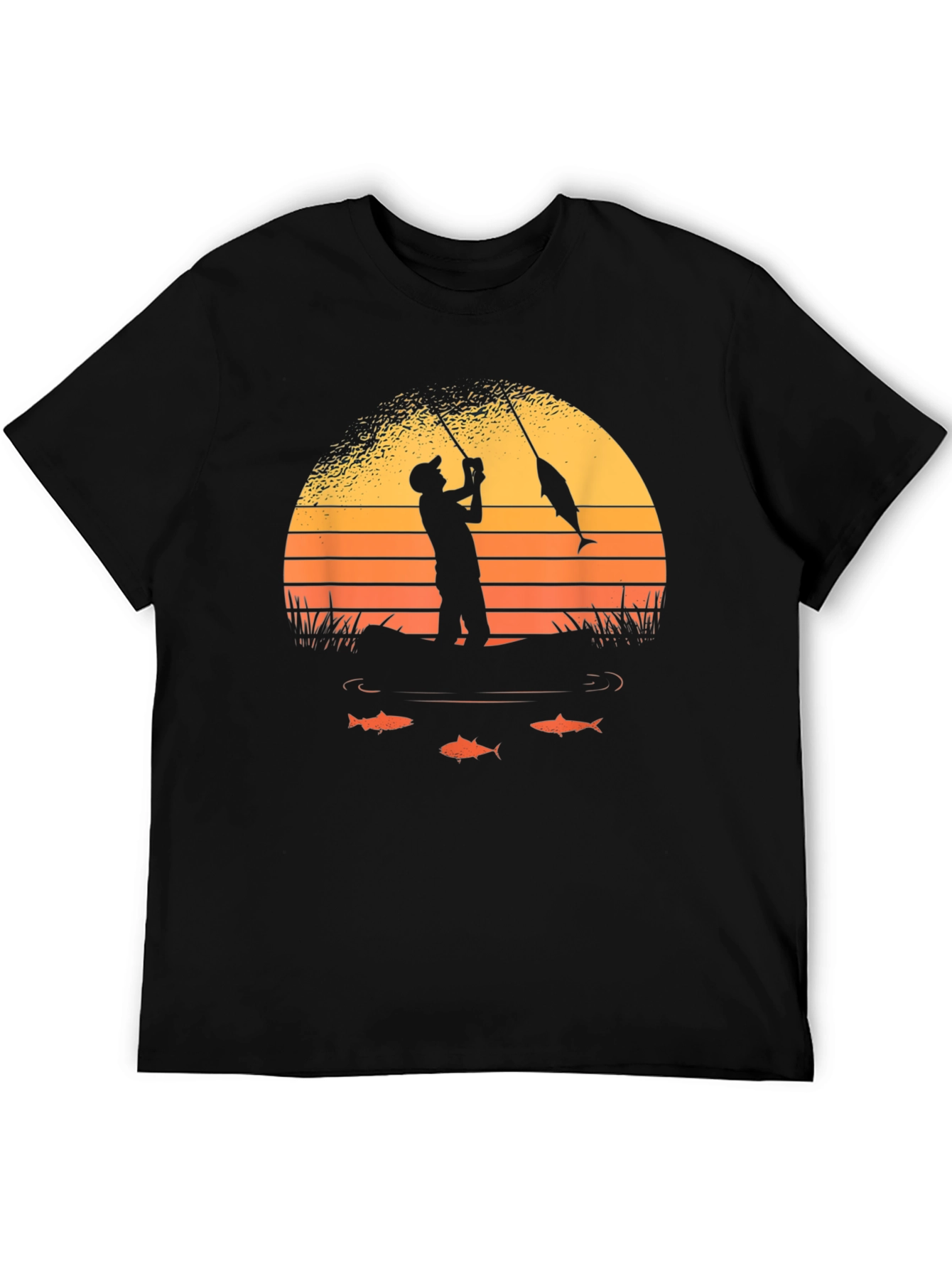Fisherman Sunset Graphic Tee - Black
