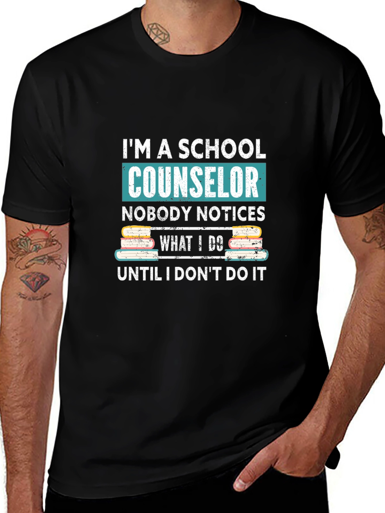 School Counselor Graphic T-Shirt - Black