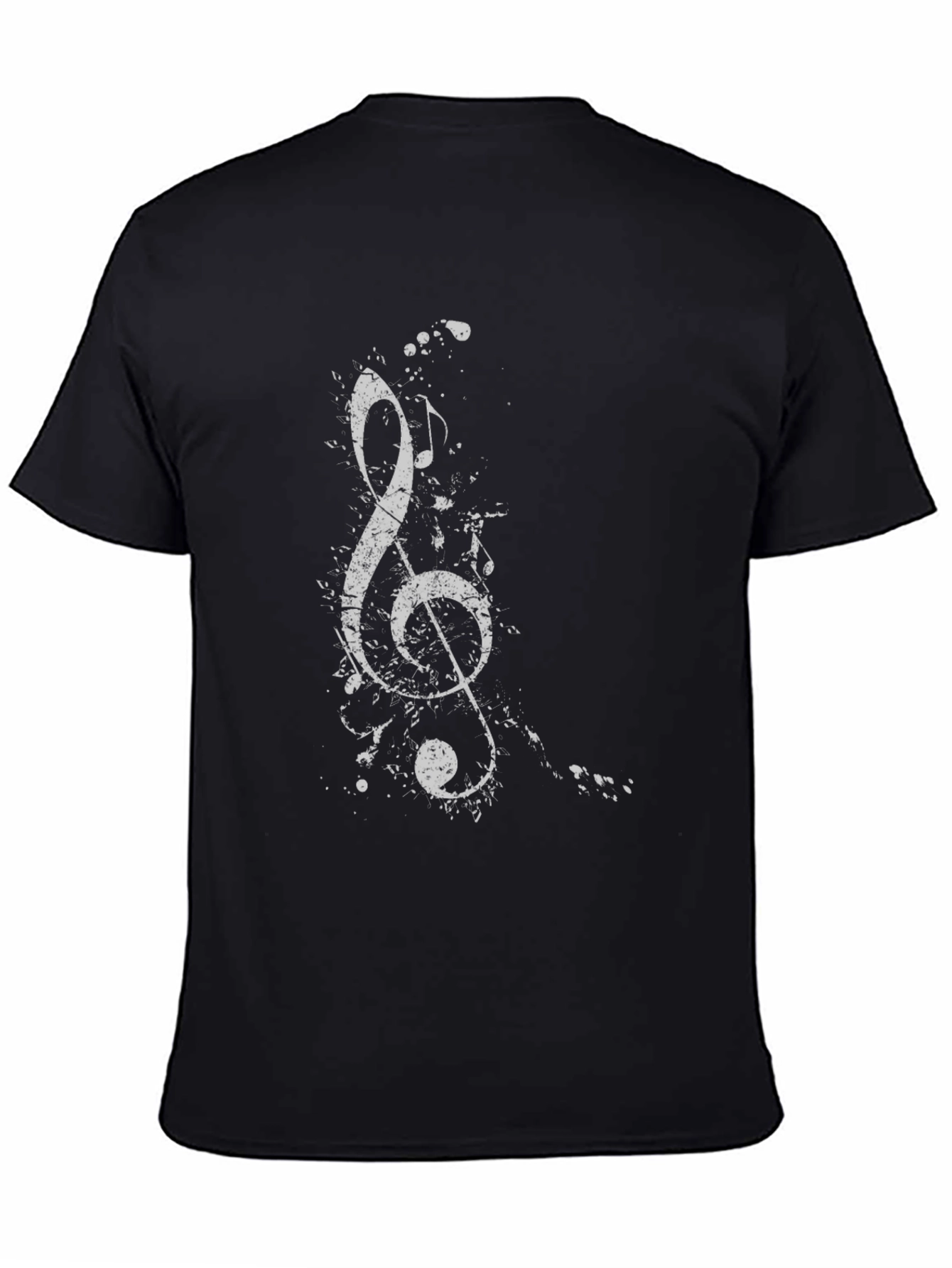 Treble Clef Graphic Tee - Black Cotton T-Shirt