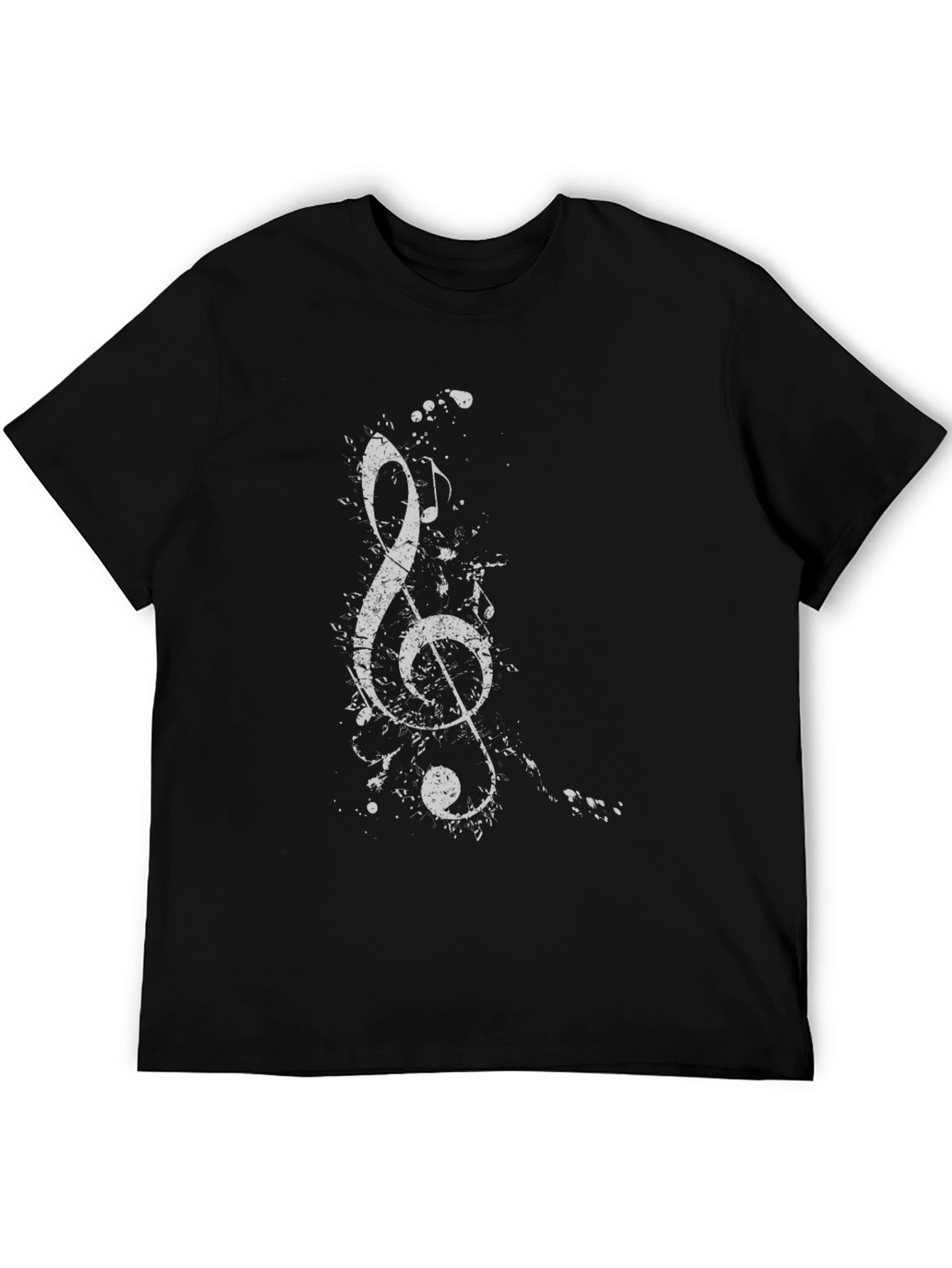 Treble Clef Graphic Tee - Black Cotton T-Shirt