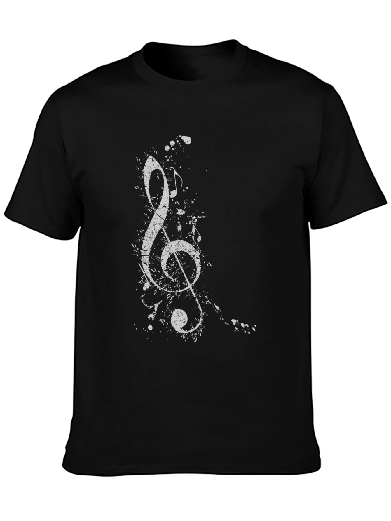 Treble Clef Graphic Tee - Black Cotton T-Shirt