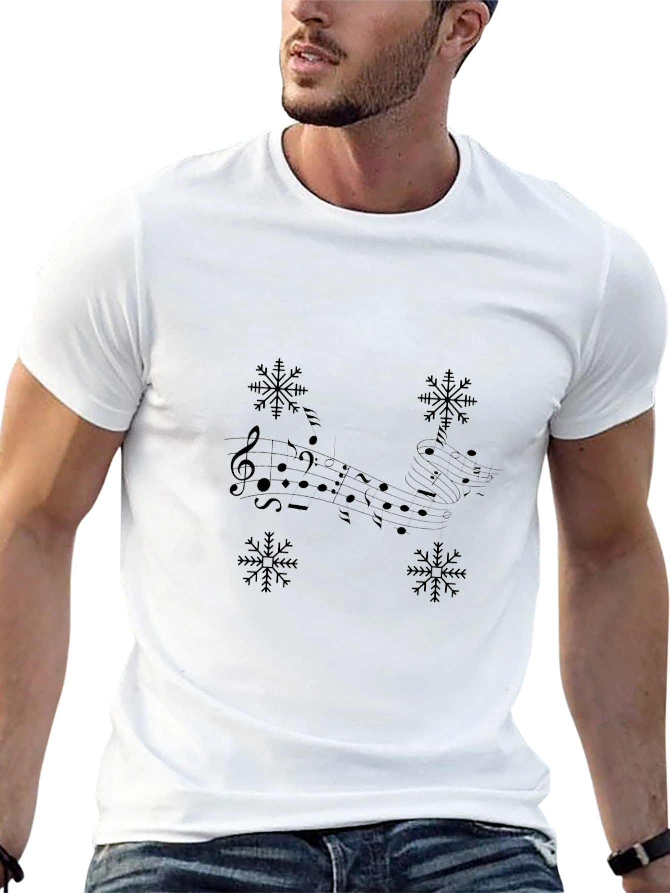 Musical Snowflake Black Tee