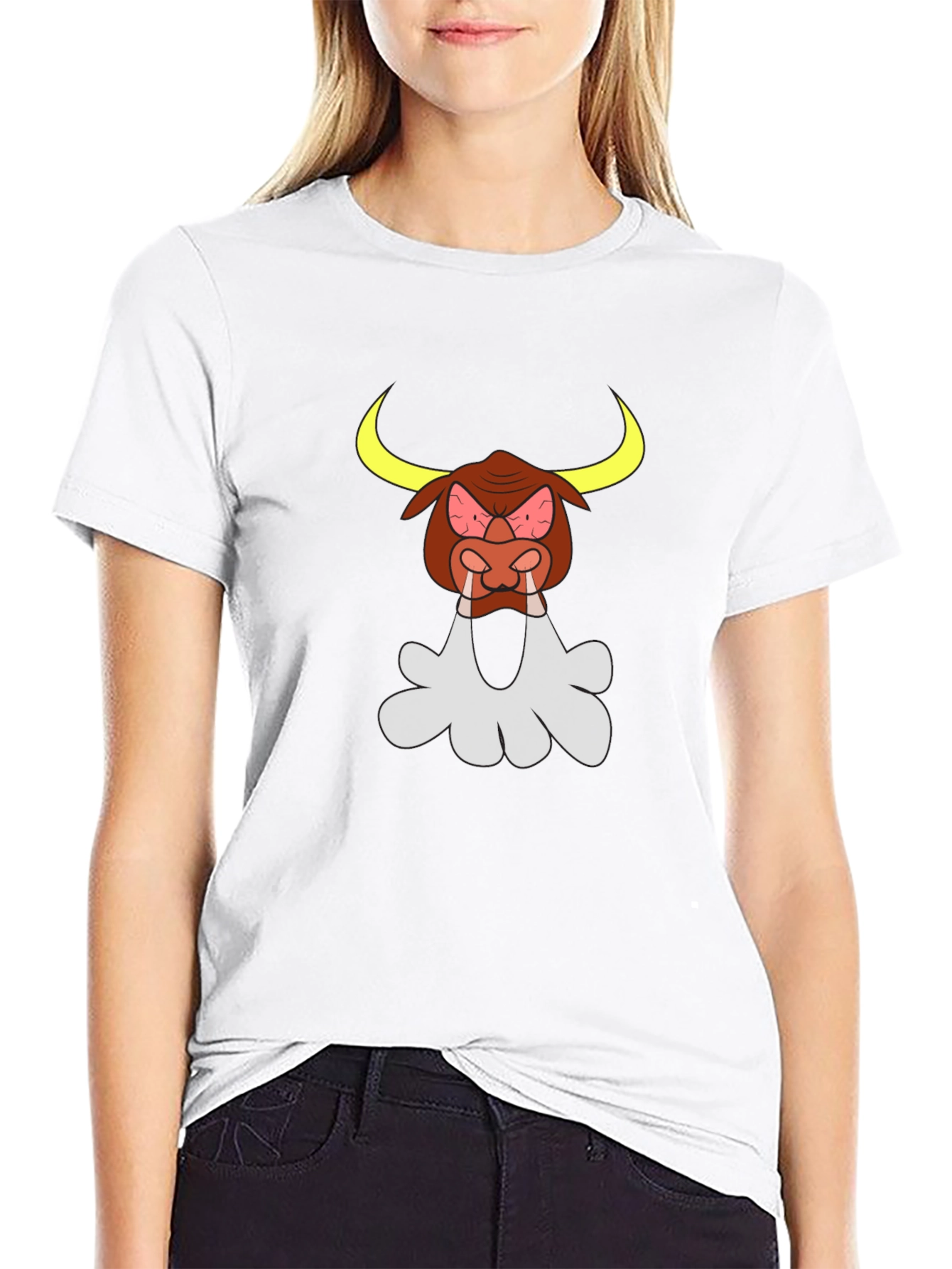 Angry Cartoon Bull Graphic Tee