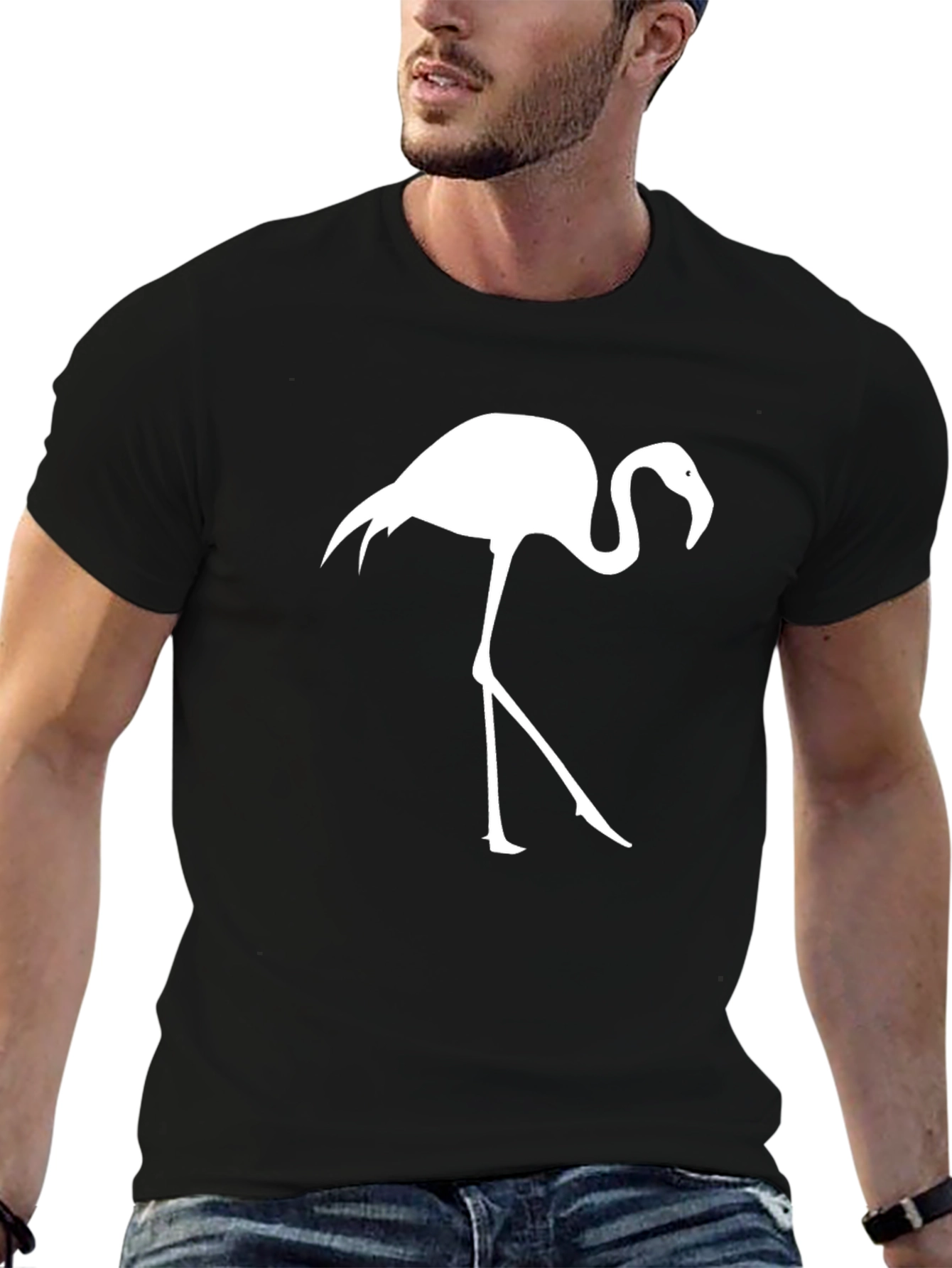 Black Flamingo Graphic Tee - Casual Comfort