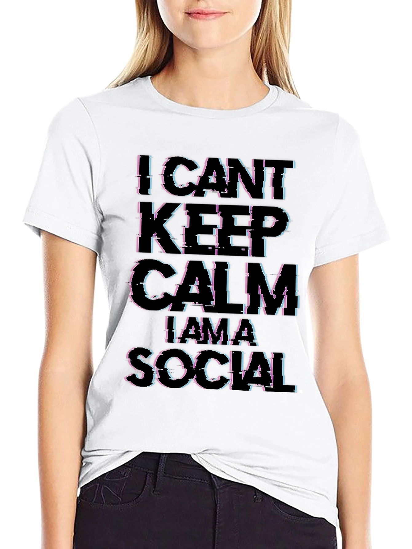 I CANT KEEP CALM IM A SOCIAL Black T-Shirt