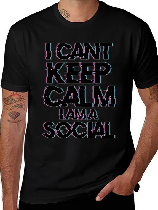 I CANT KEEP CALM IM A SOCIAL Black T-Shirt