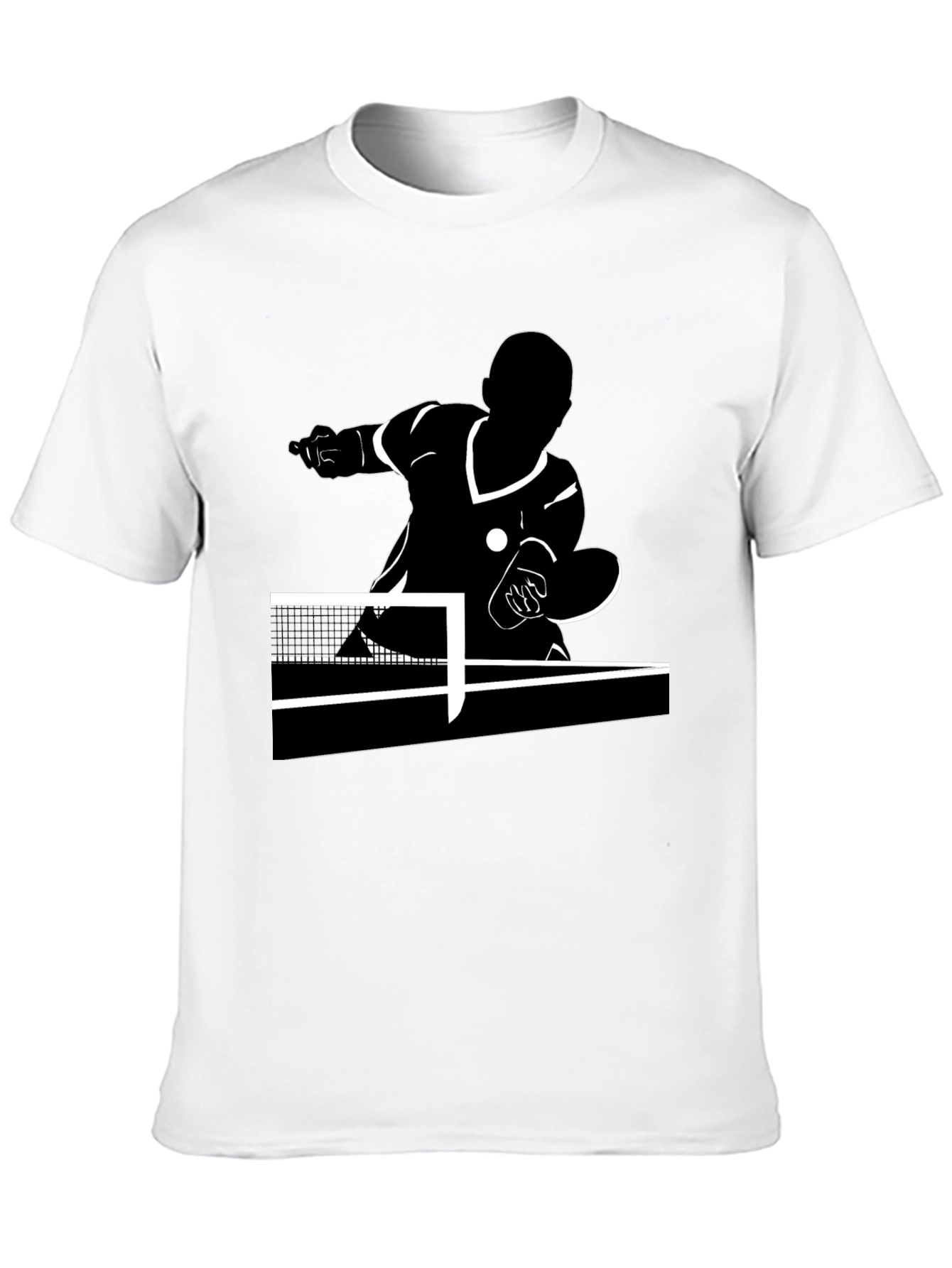 Table Tennis Player Black Graphic Tee