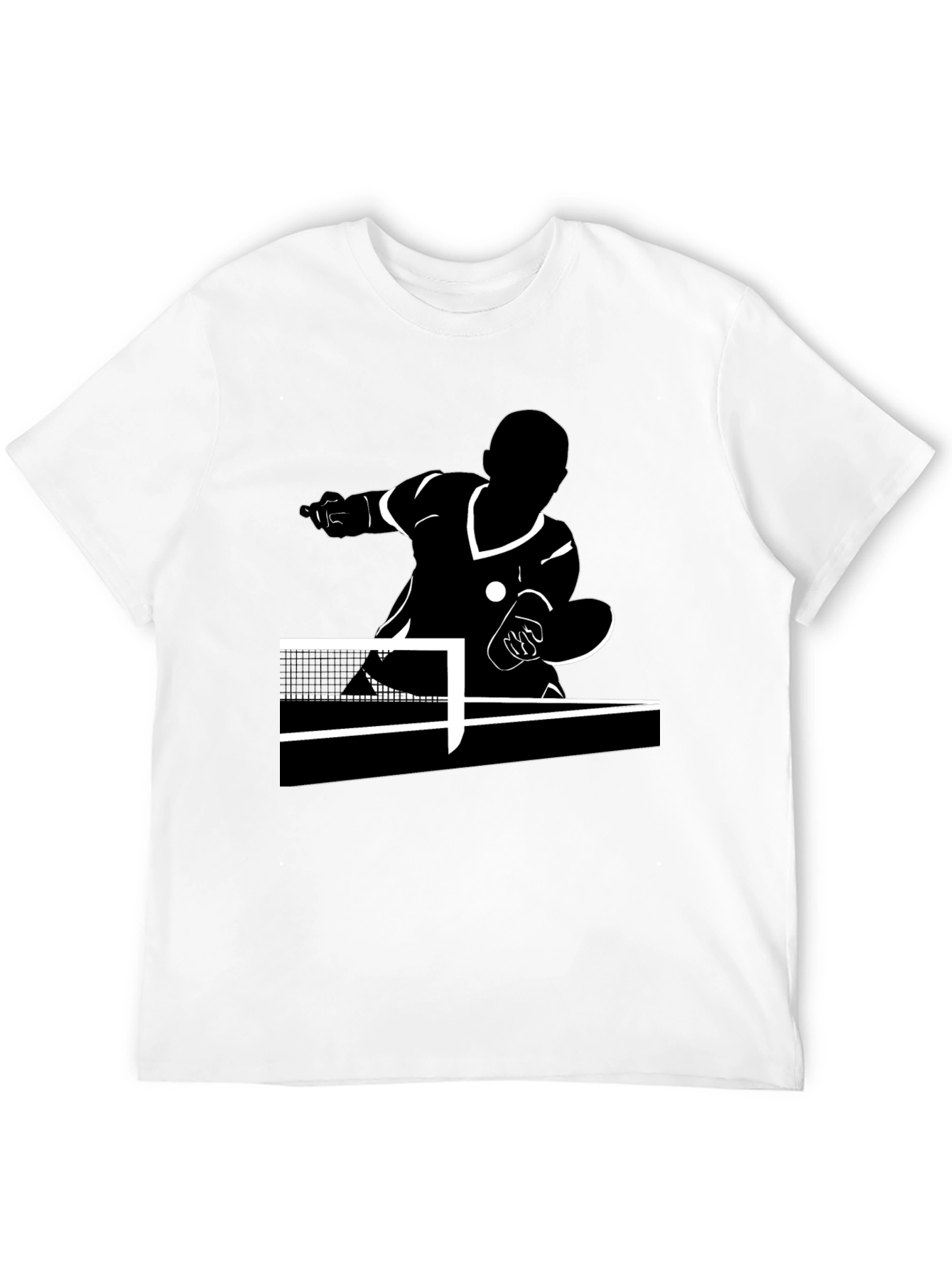Table Tennis Player Black Graphic Tee