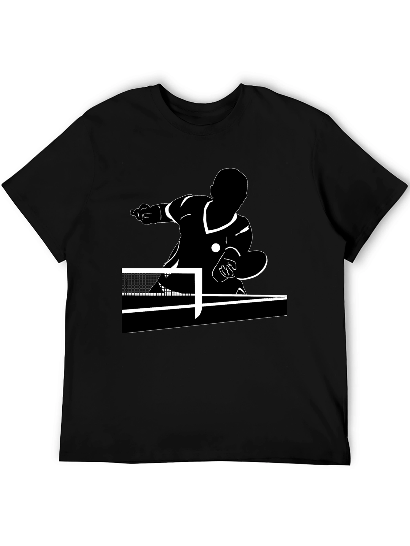 Table Tennis Player Black Graphic Tee