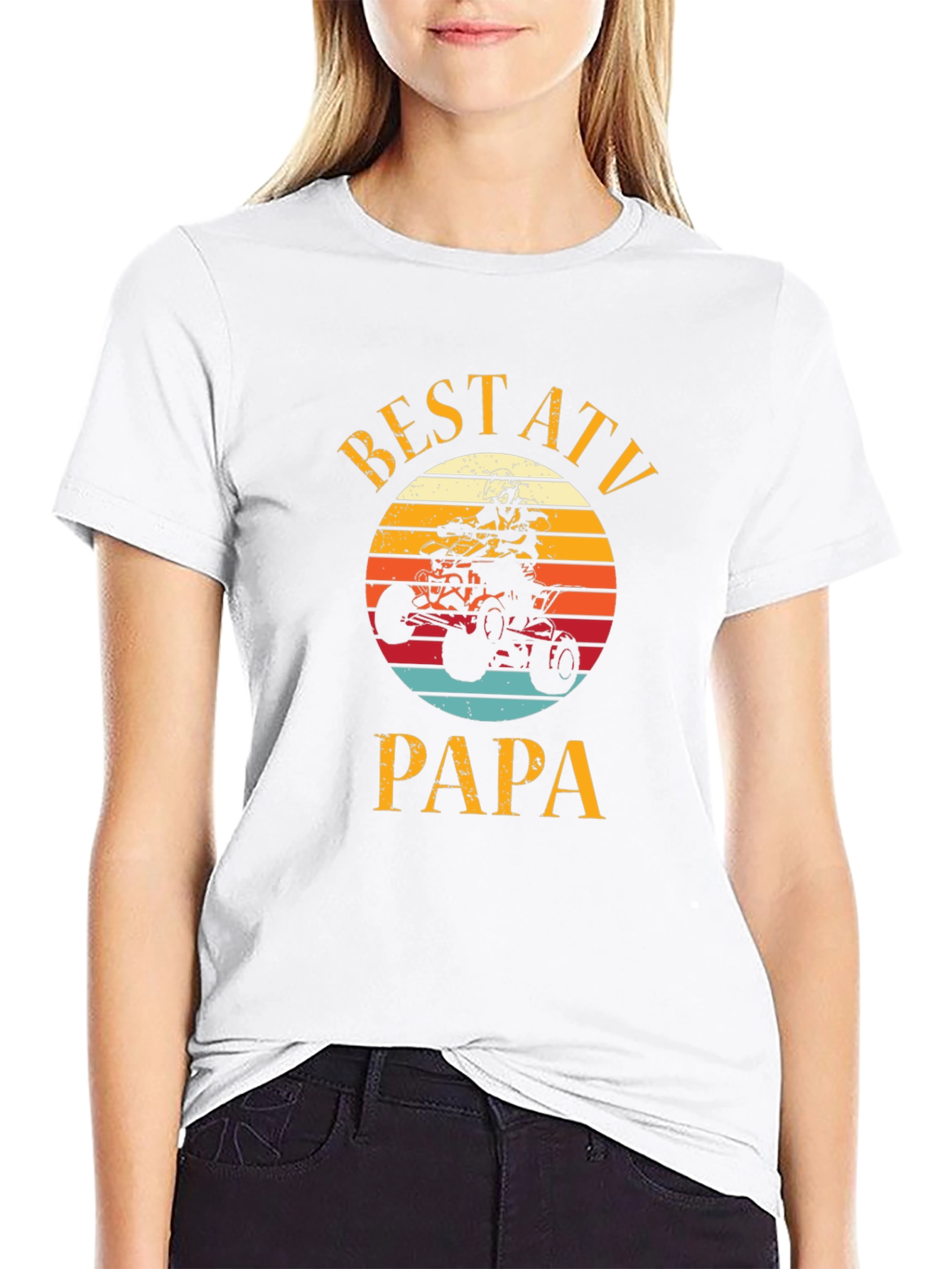 Best ATV Papa Graphic T-Shirt - Black