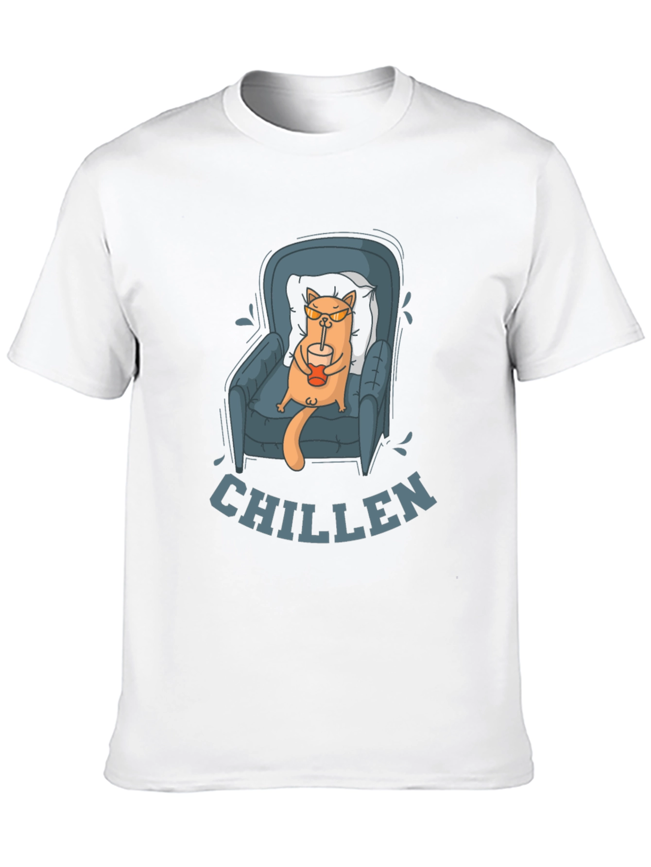 Chill Cat Graphic Tee - Relaxed Fit Unisex T-Shirt