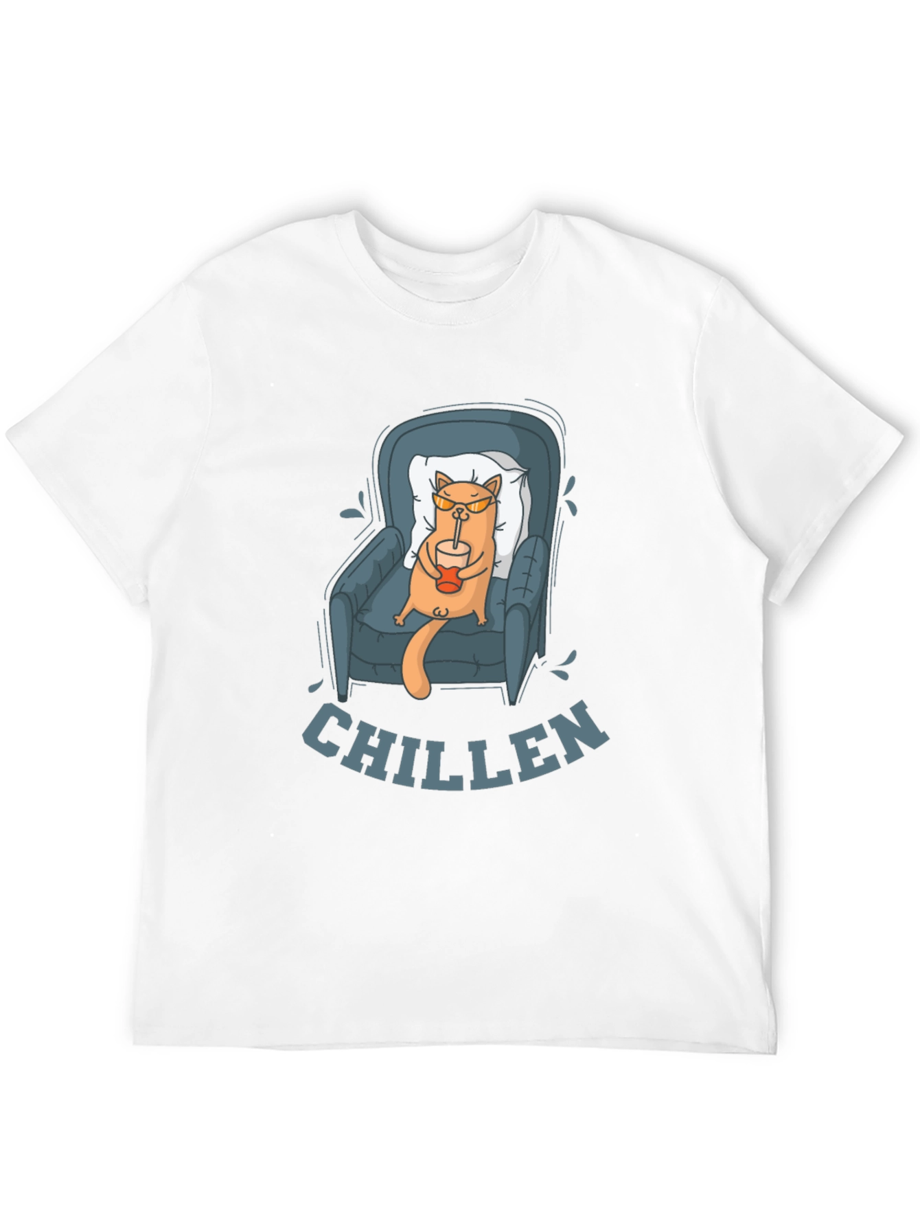 Chill Cat Graphic Tee - Relaxed Fit Unisex T-Shirt