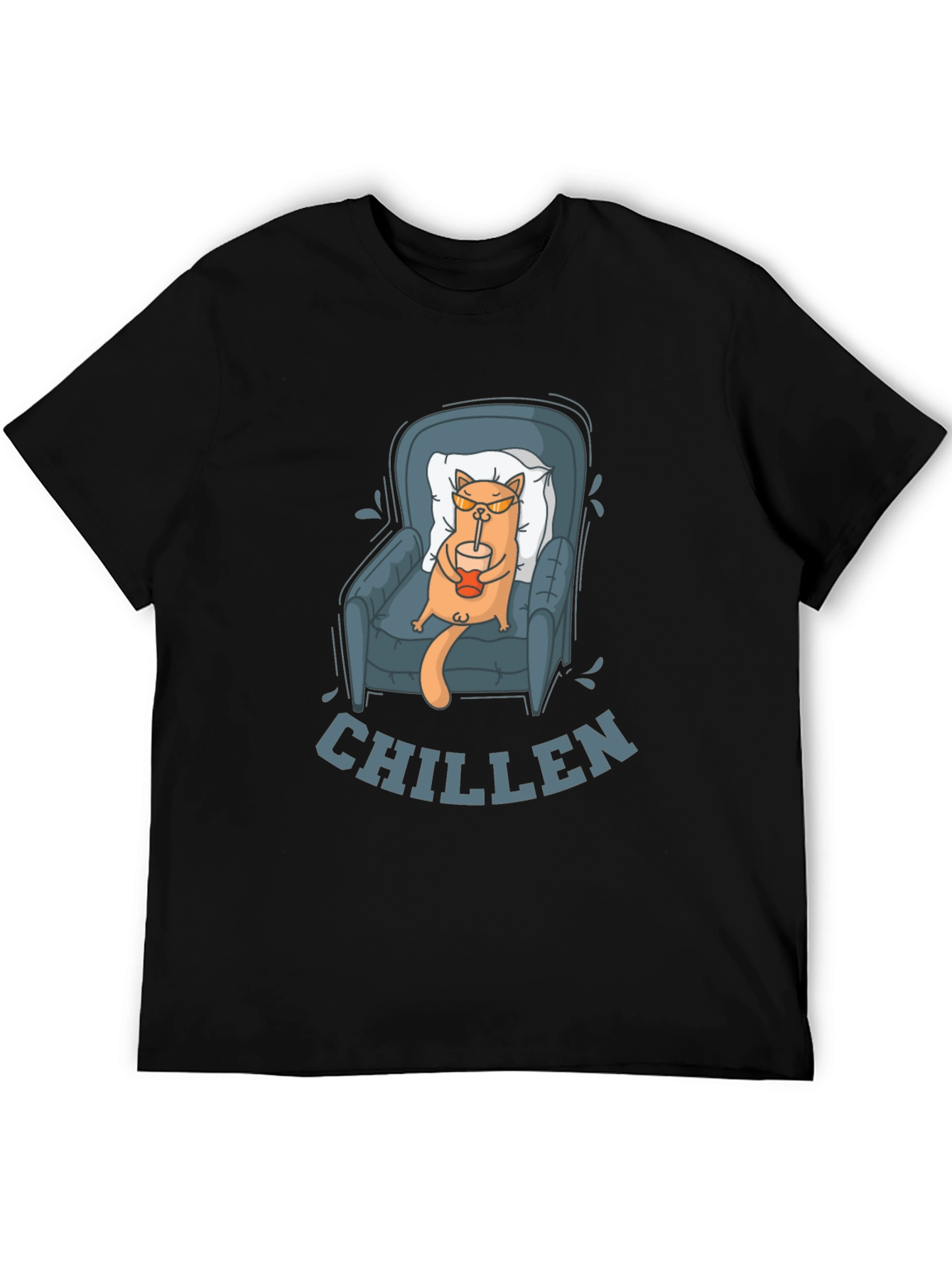 Chill Cat Graphic Tee - Relaxed Fit Unisex T-Shirt