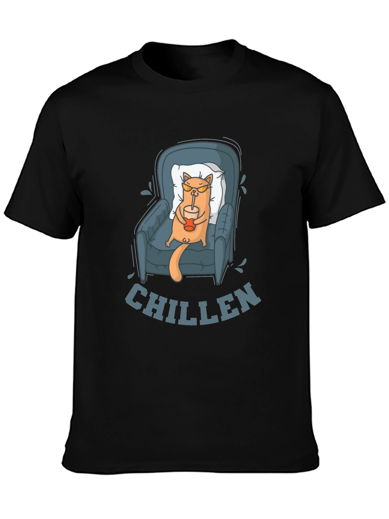 Chill Cat Graphic Tee - Relaxed Fit Unisex T-Shirt