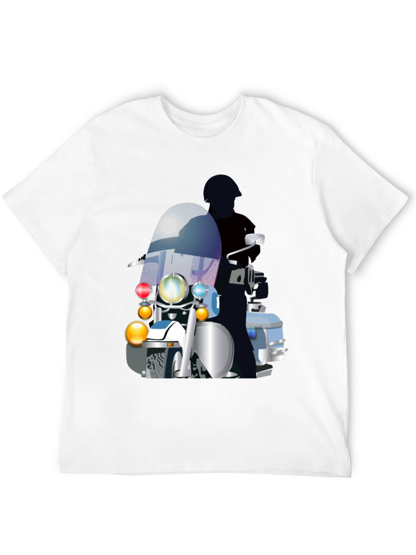 Motorcycle Cop Graphic T-Shirt - Black