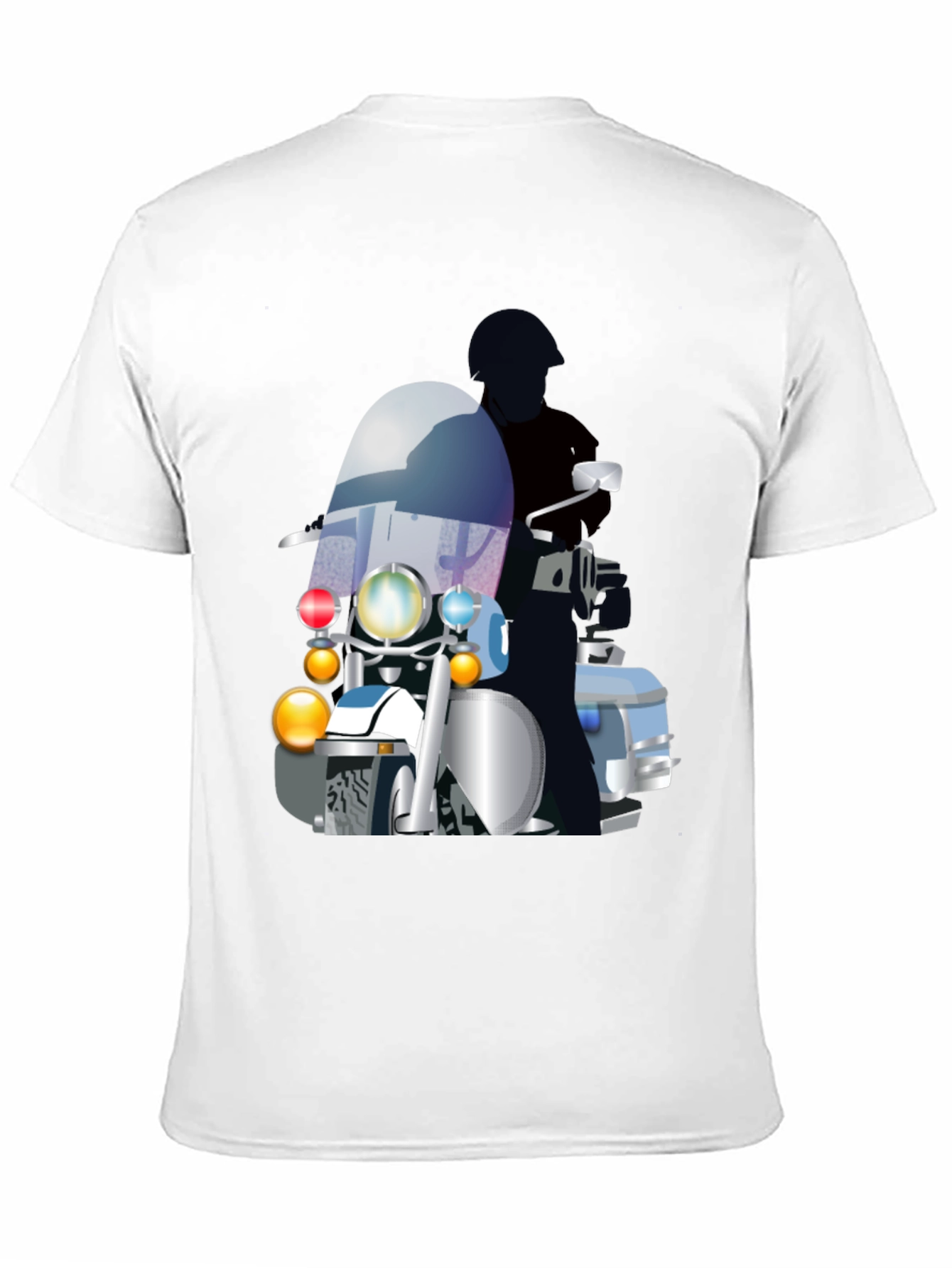 Motorcycle Cop Graphic T-Shirt - Black