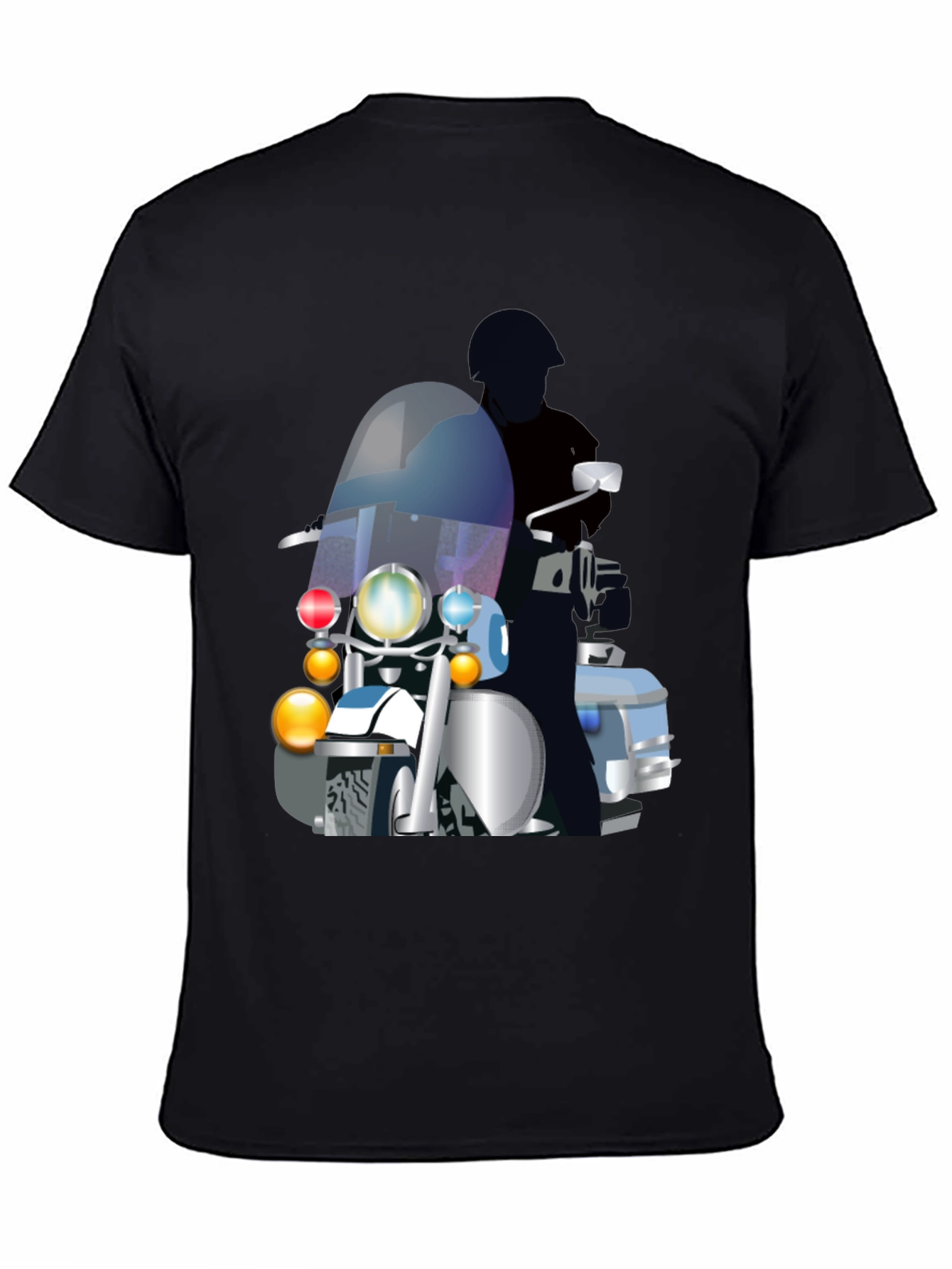 Motorcycle Cop Graphic T-Shirt - Black