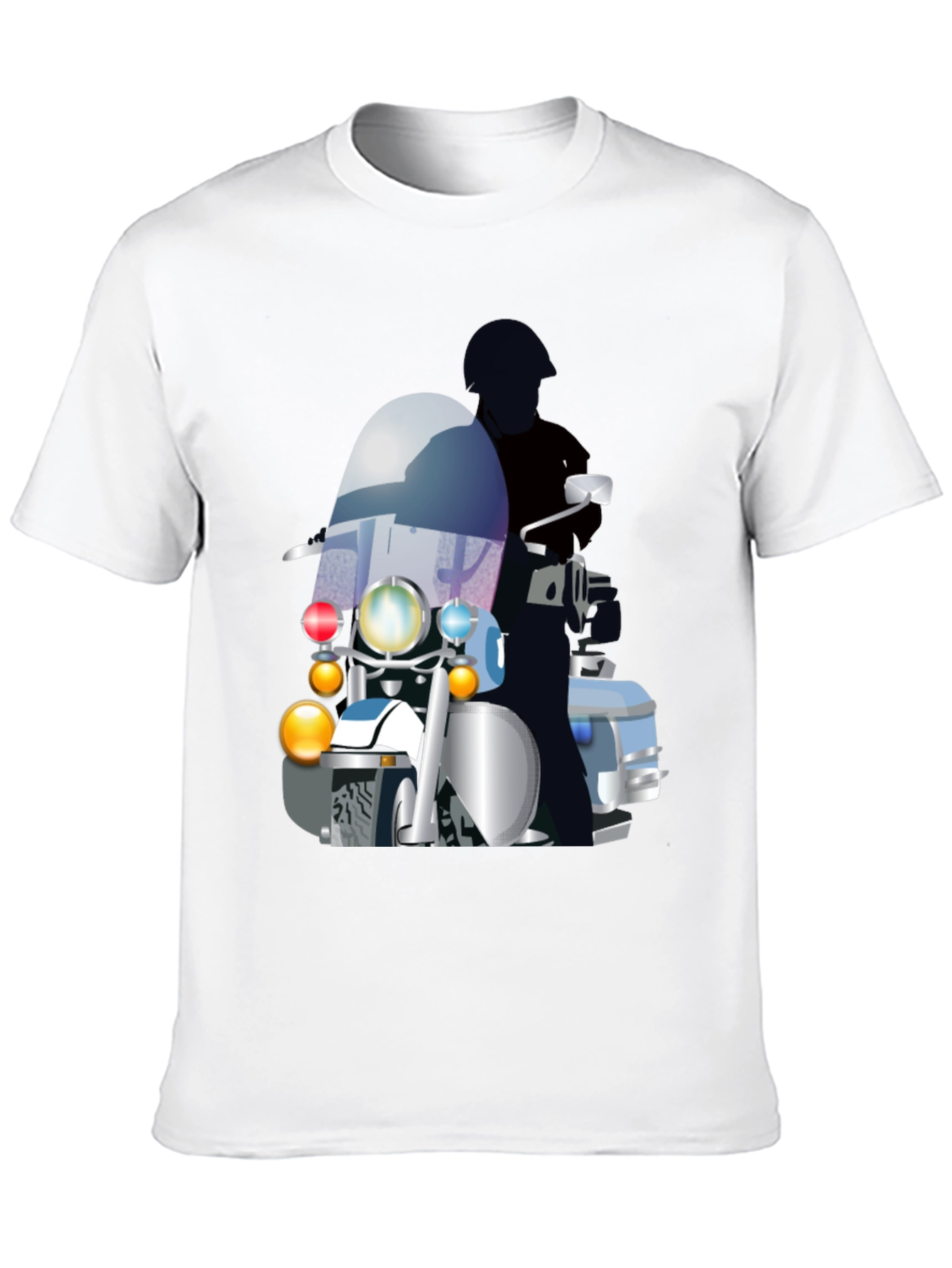 Motorcycle Cop Graphic T-Shirt - Black