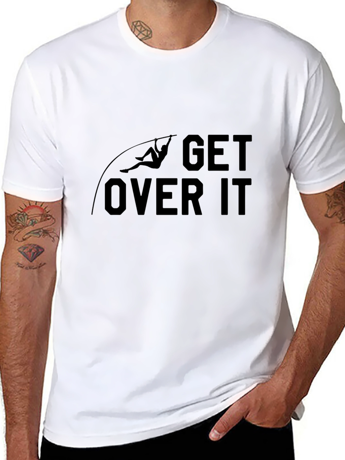 Get Over It Pole Vaulting T-Shirt - Black