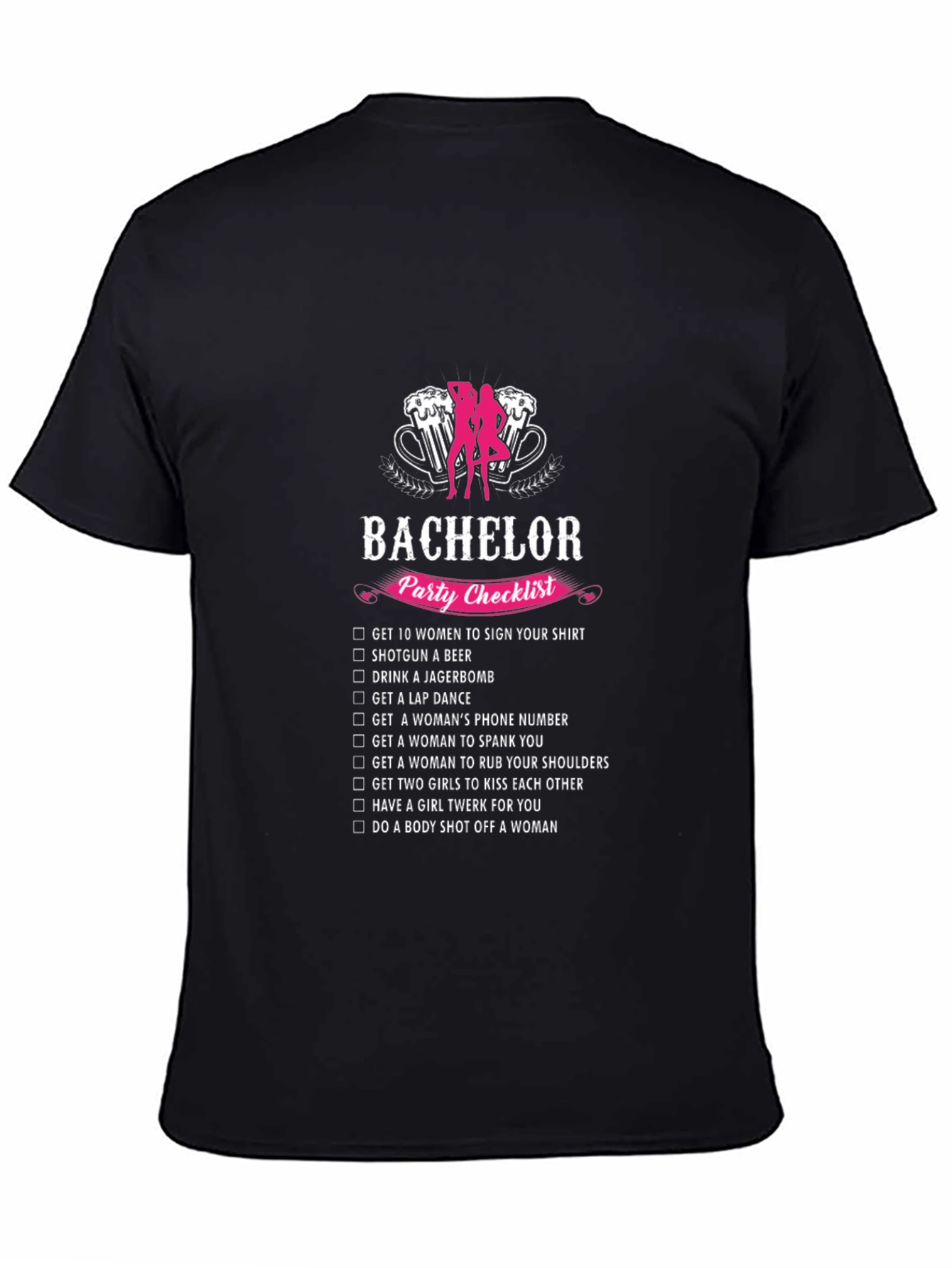 Bachelor Party Checklist Graphic Tee