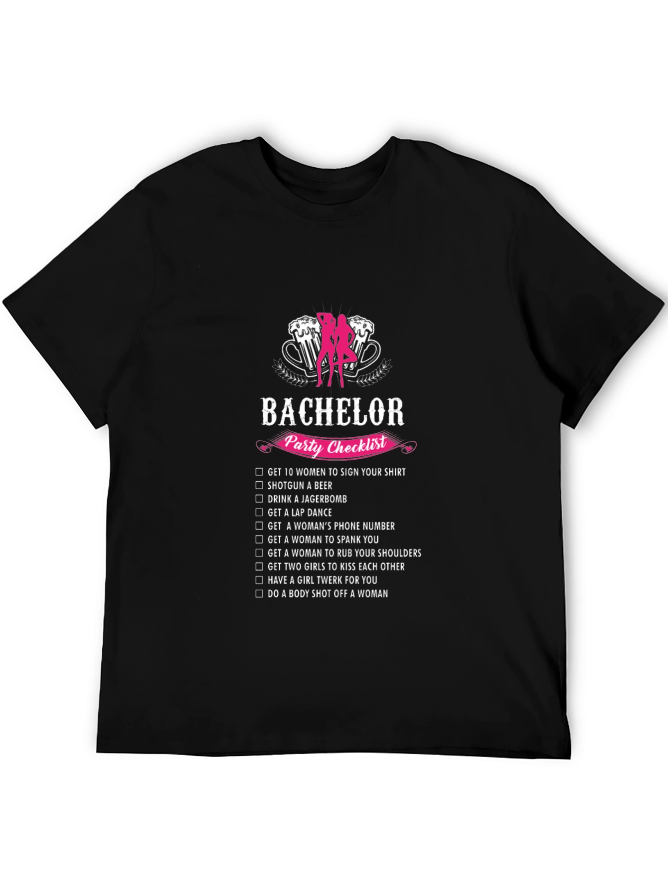 Bachelor Party Checklist Graphic Tee
