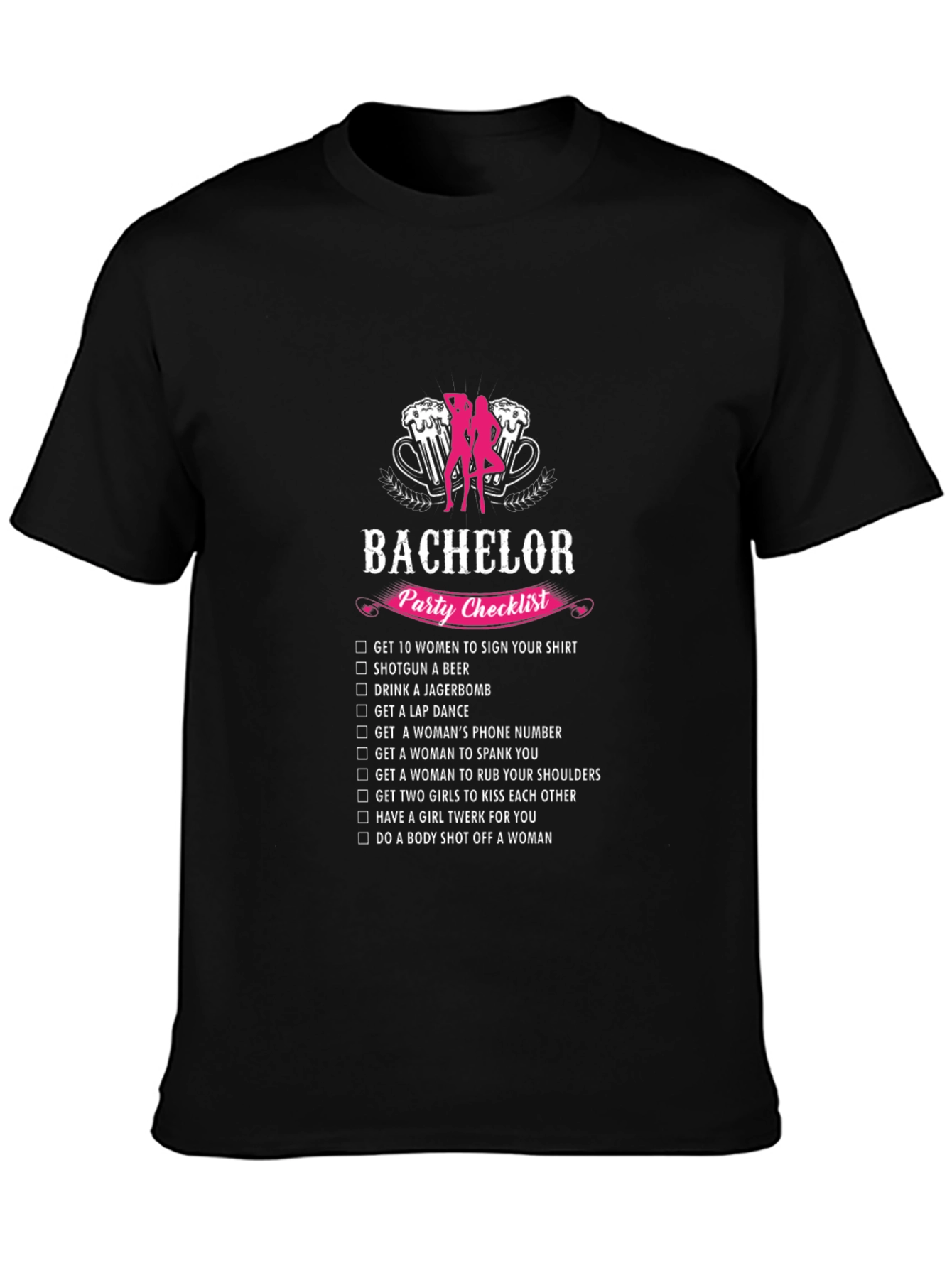 Bachelor Party Checklist Graphic Tee