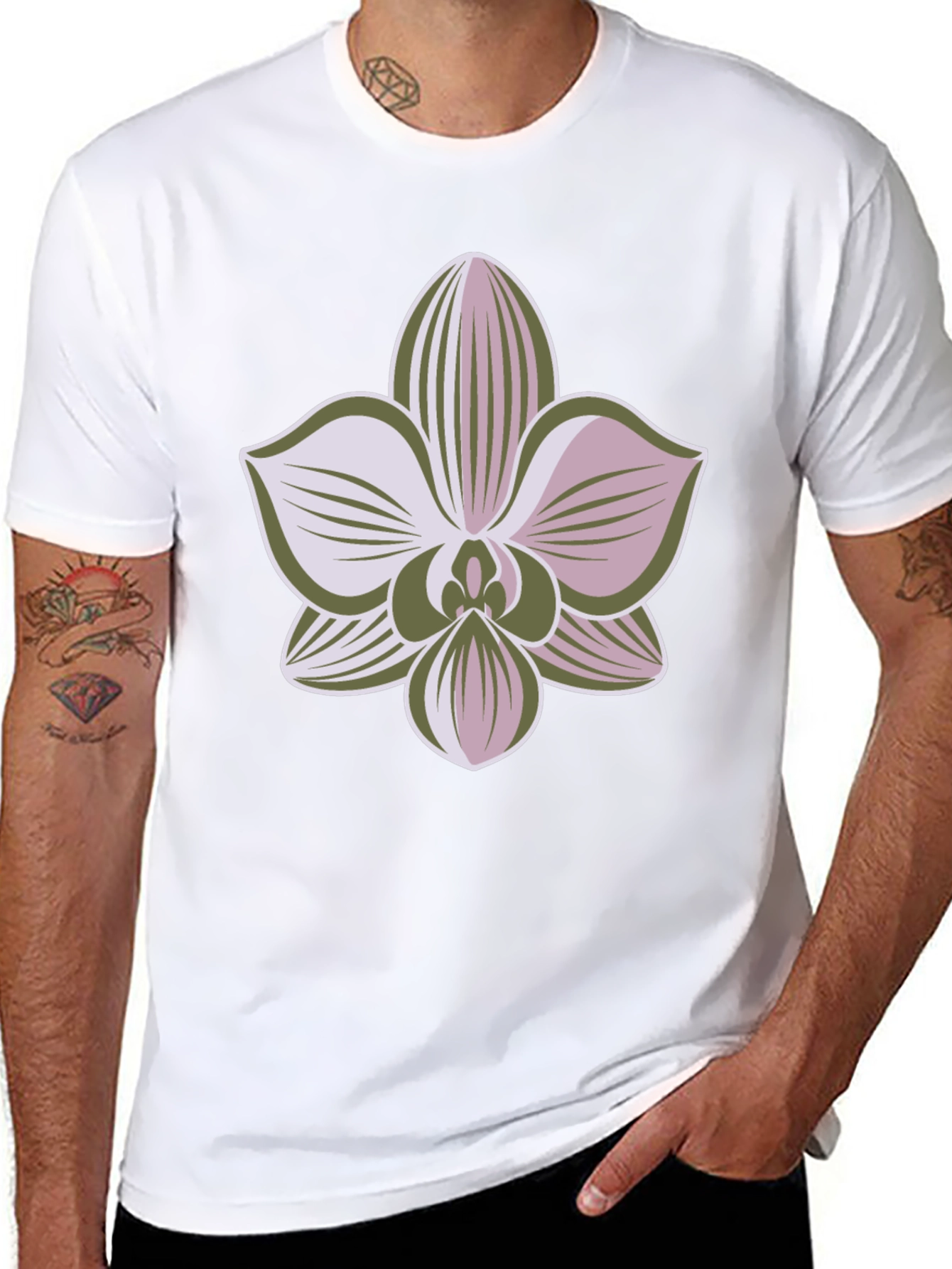 Orchid Graphic Tee - Black Casual Shirt
