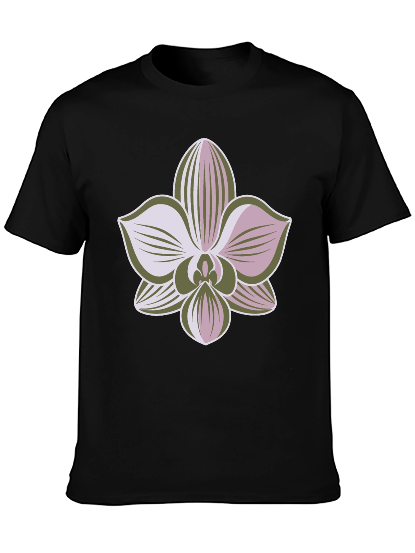 Orchid Graphic Tee - Black Casual Shirt