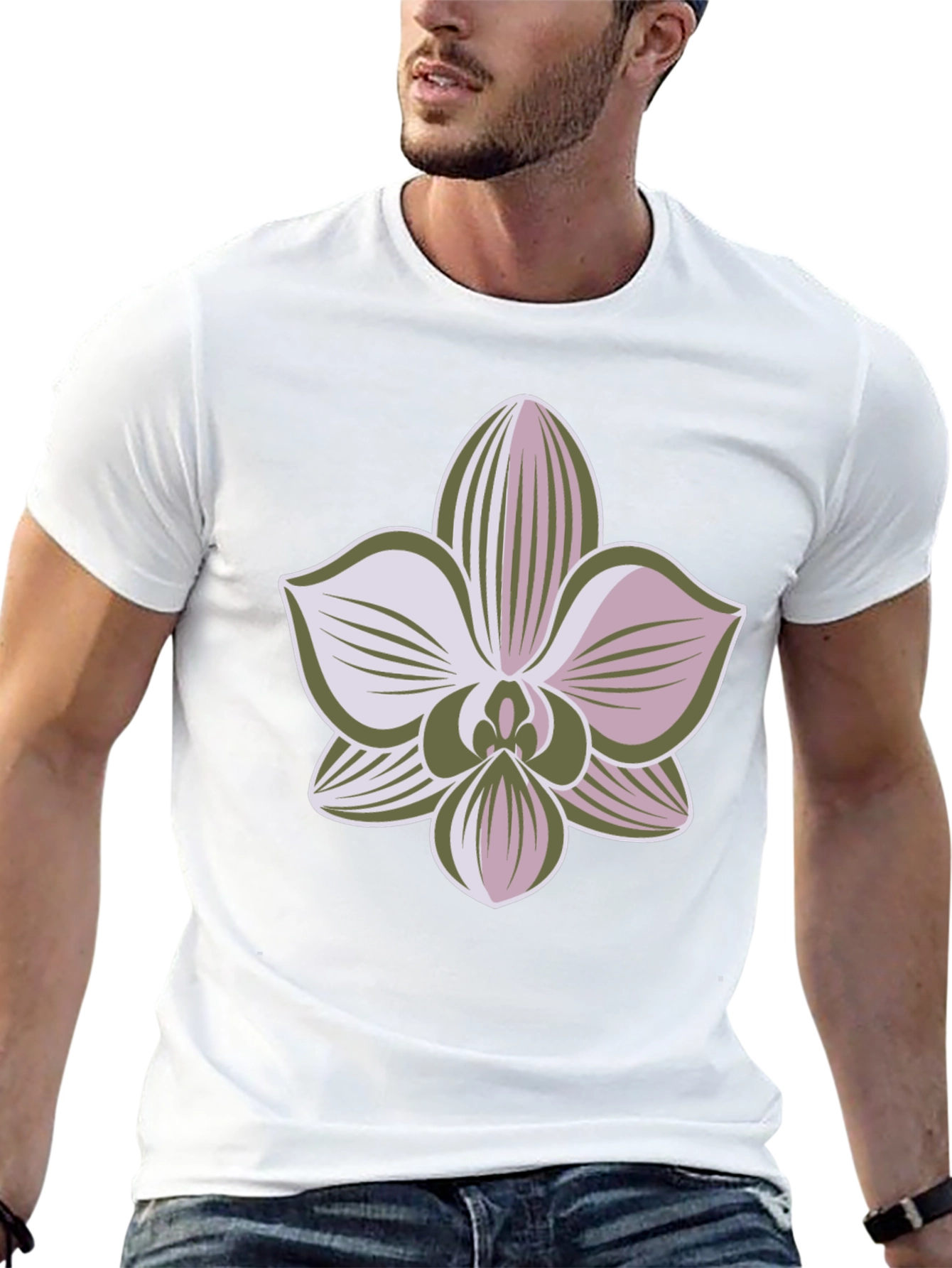 Orchid Graphic Tee - Black Casual Shirt
