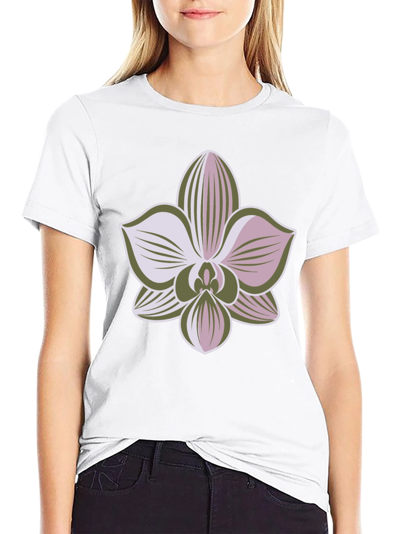 Orchid Graphic Tee - Black Casual Shirt