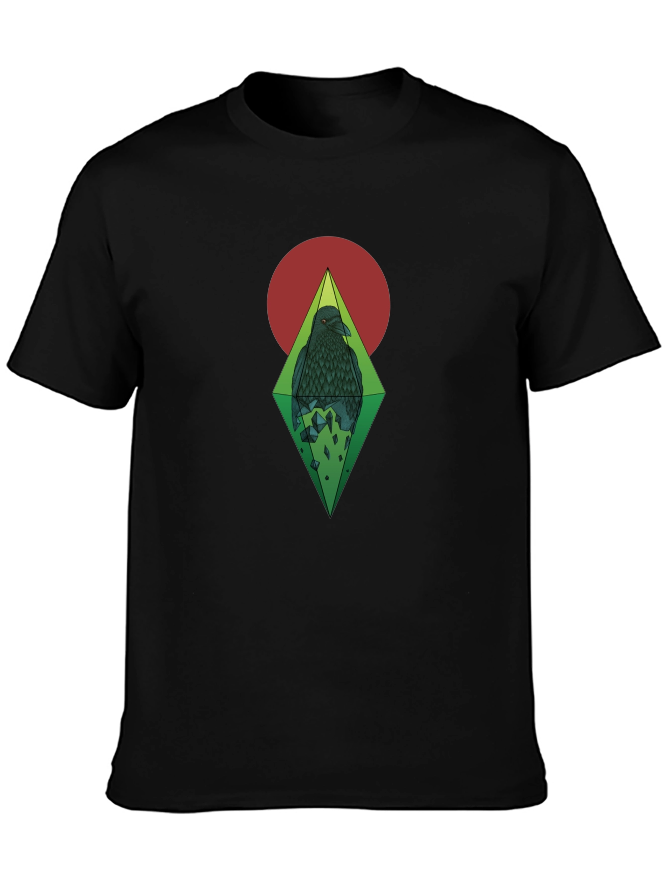 Raven Graphic Print Black T-Shirt