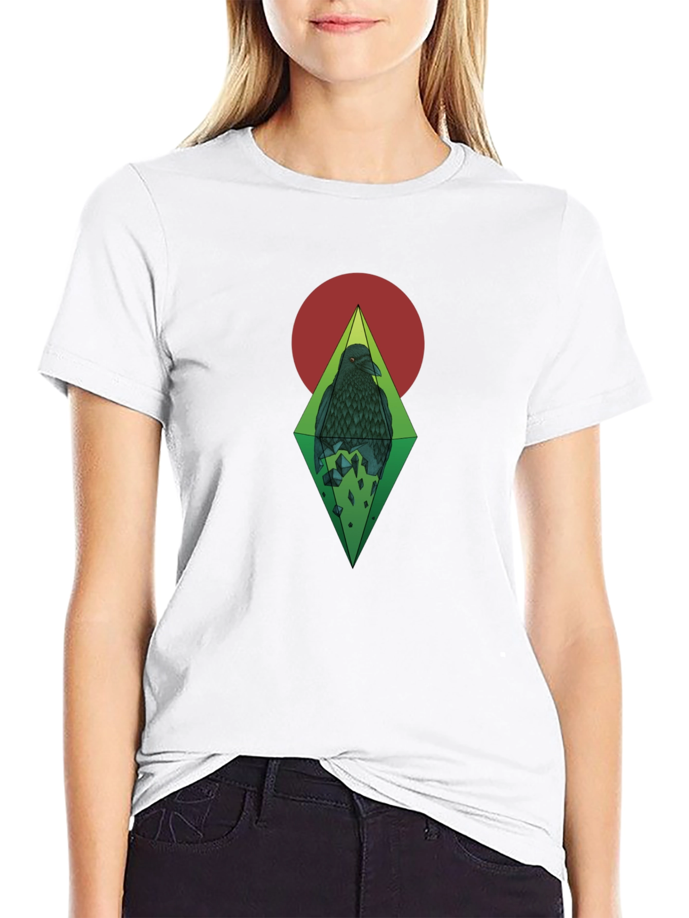 Raven Graphic Print Black T-Shirt